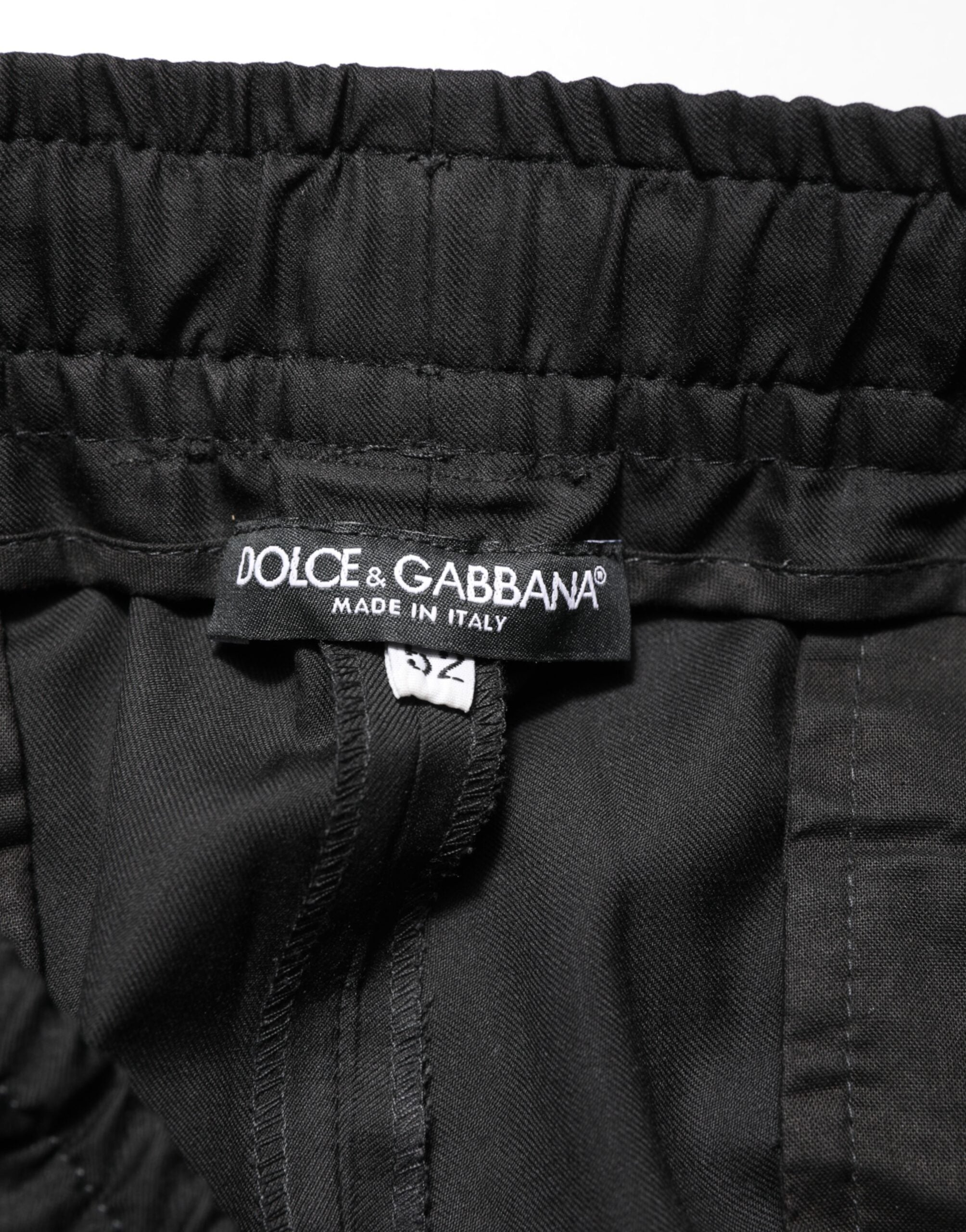 Dolce & Gabbana Black Drawstring Men Jogger SweatMen's Men's Pants (Pre-Owned)