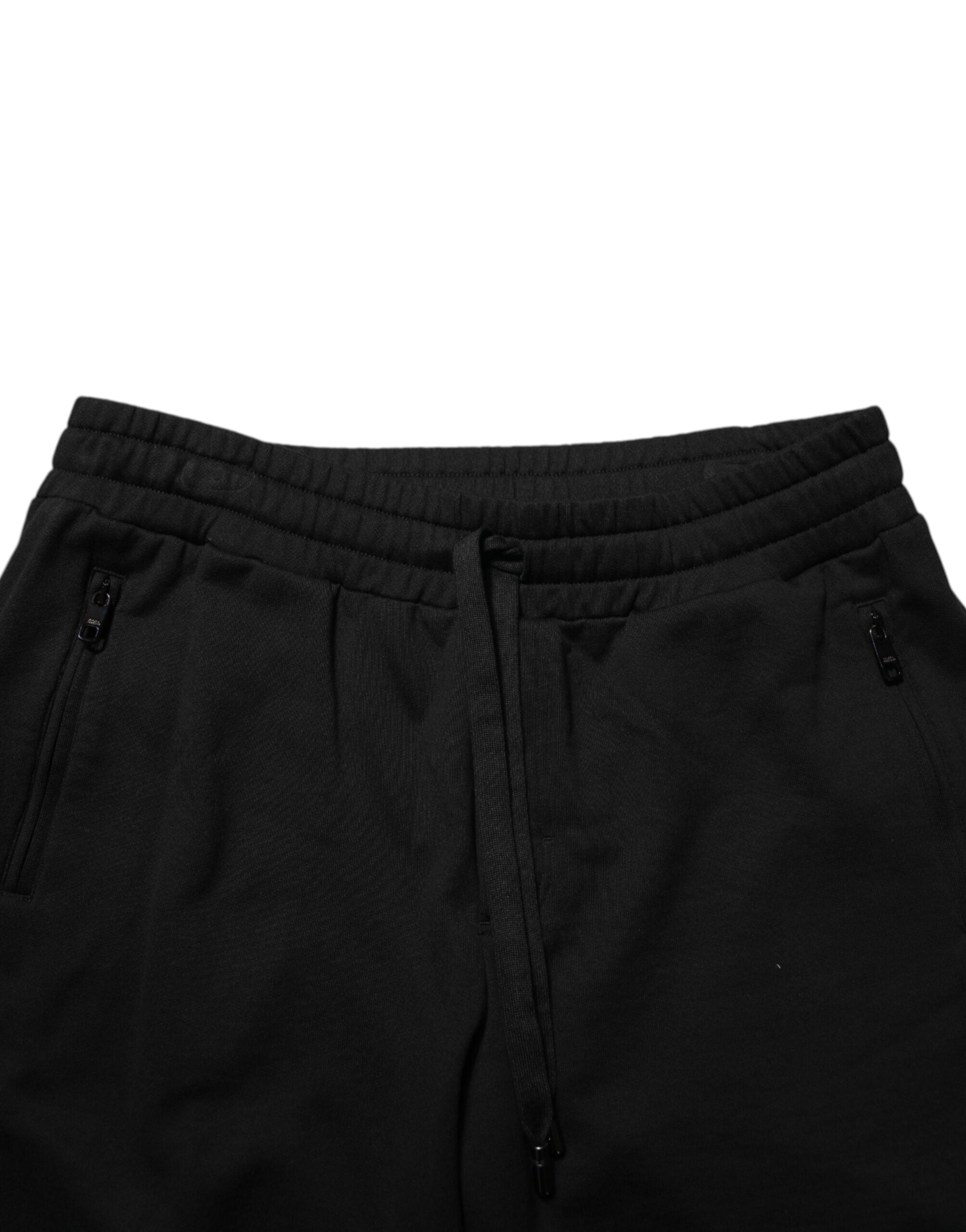 Dolce & Gabbana Black Cotton Mid Waist Casual Bermuda Men's Short (Pre-Owned)
