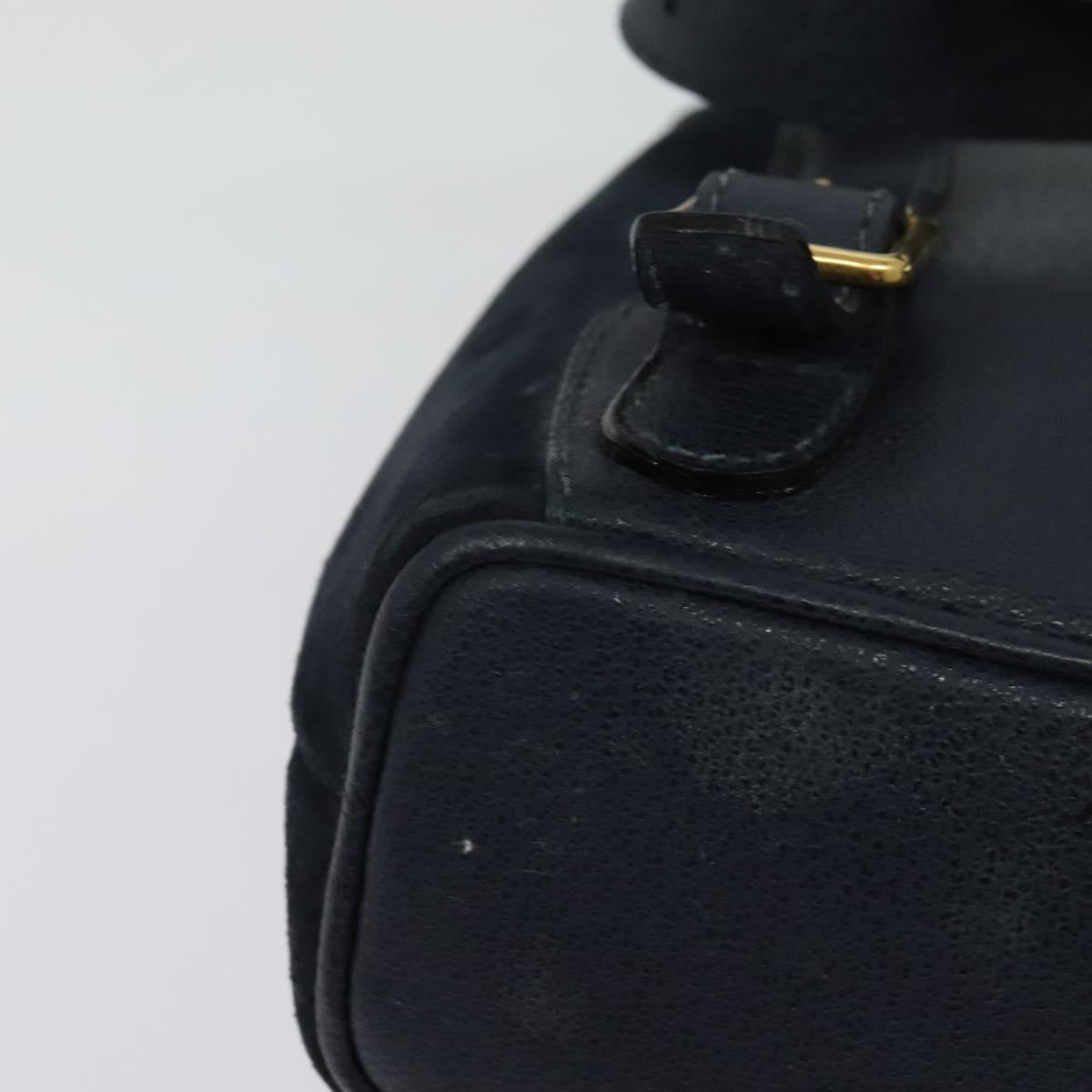 Gucci Gucci Bamboo Daim Navy Suede Backpack Bag (Pre-Owned)