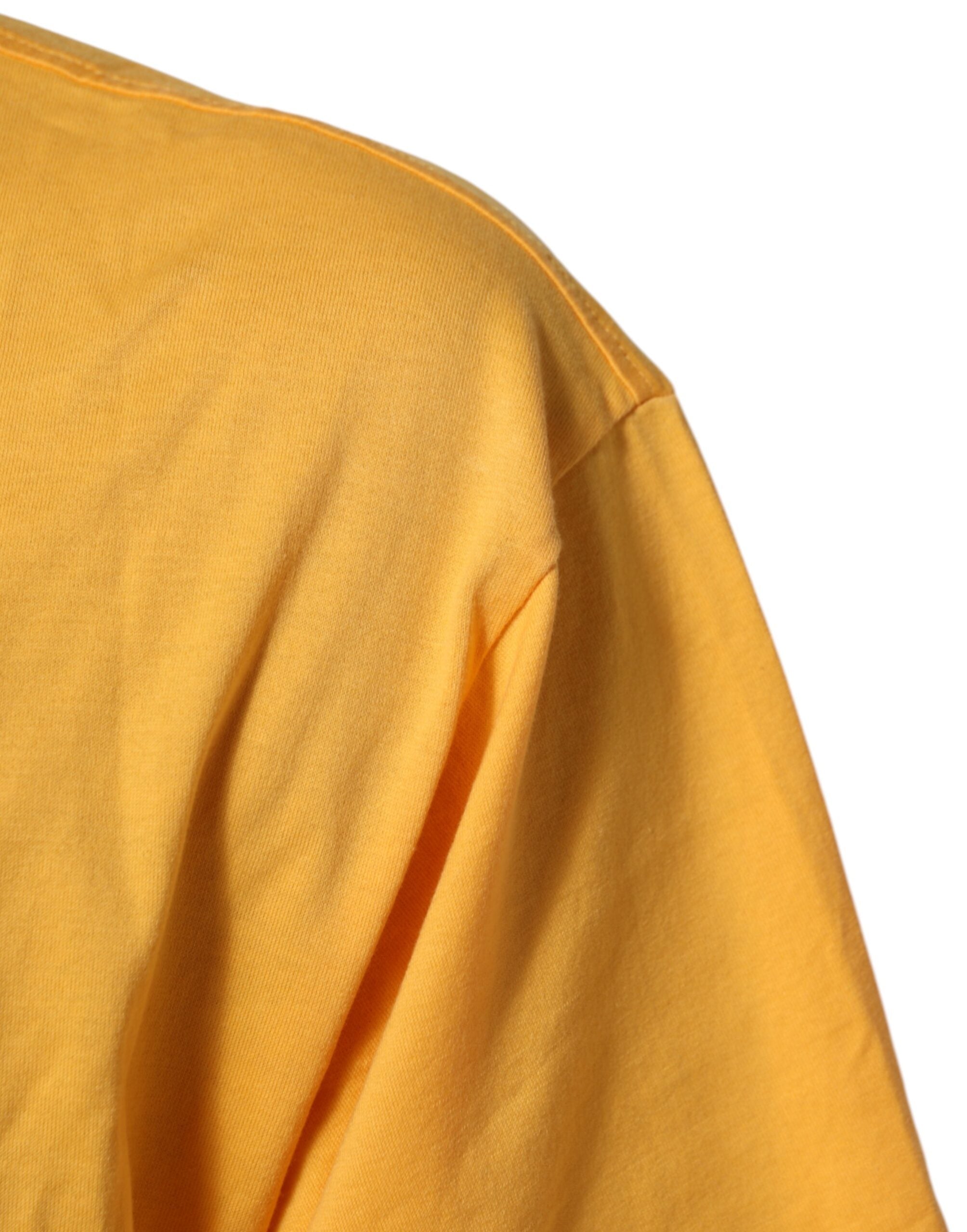 Dolce & Gabbana Yellow Secret Graden Floral Cotton Crew Neck Men's T-shirt (Pre-Owned)