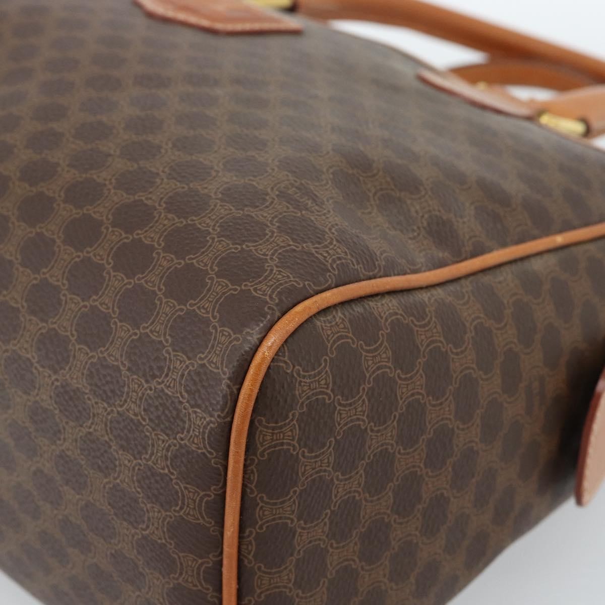 Celine Vintage Macadam Boston Canvas Brown Canvas Handbag (Pre-Owned)