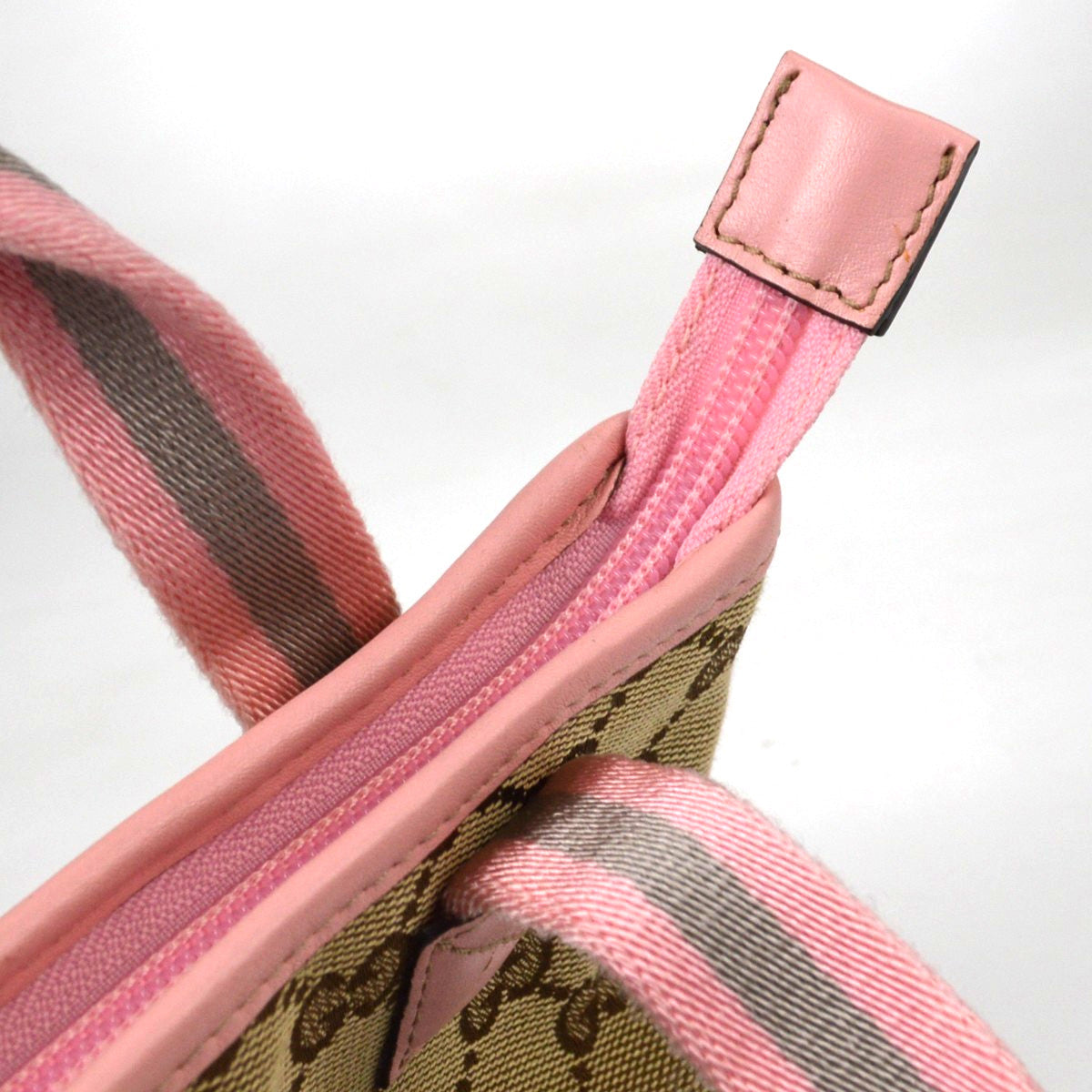 Gucci Kid's Web Gg Canvas Beige Canvas Tote Bag Bag (Pre-Owned)