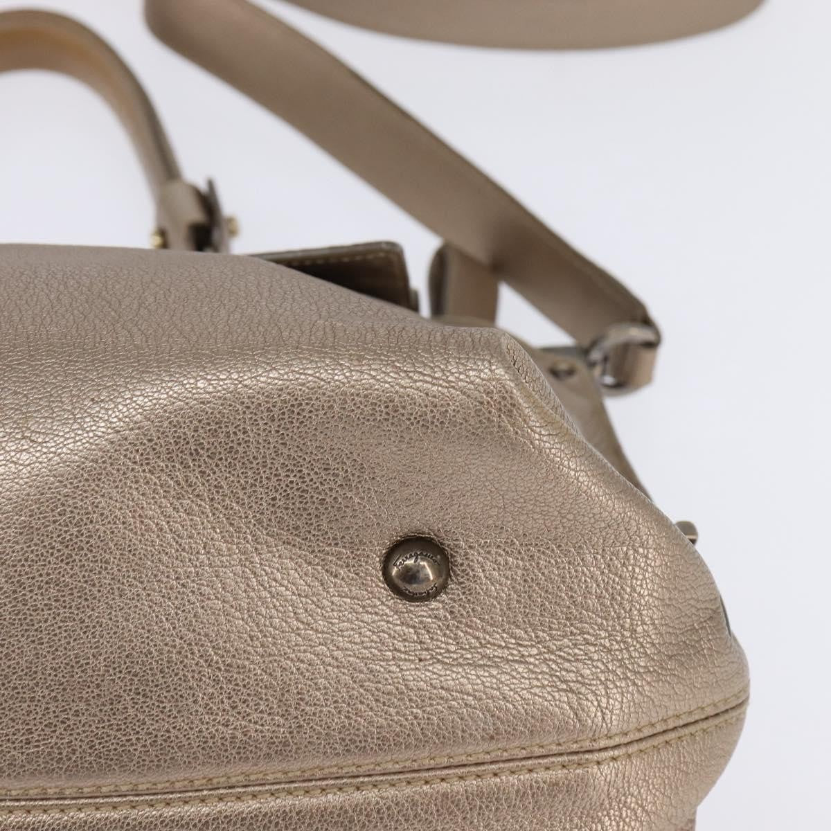 Salvatore Ferragamo Sofia Satchel Leather Beige Leather Bag (Pre-Owned)