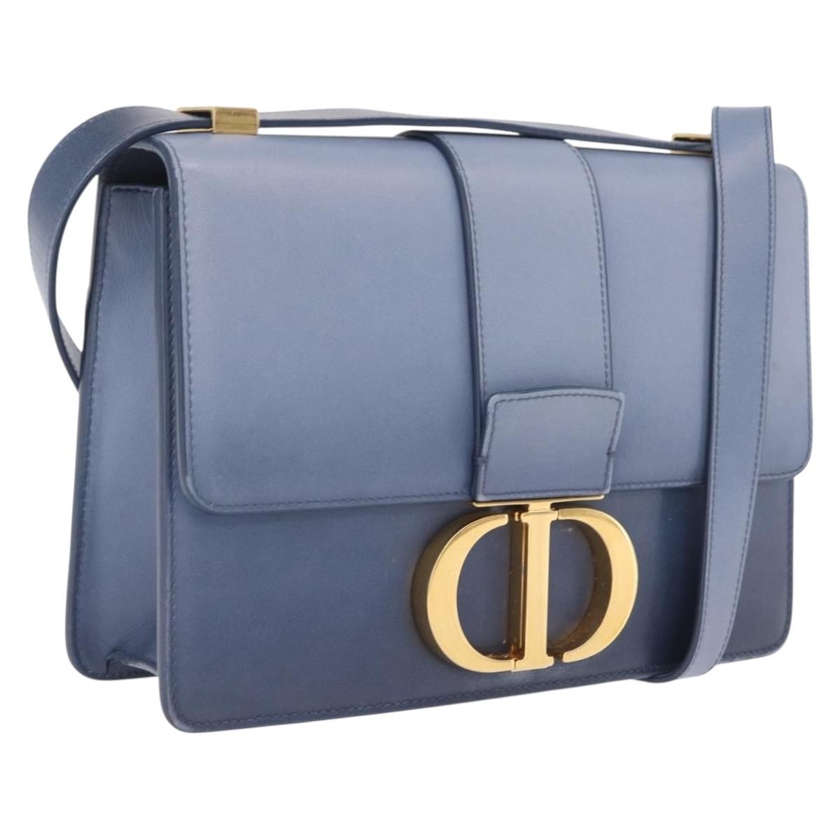 Christian Dior 30 Montaigne Flap Gradient Leather Blue Leather Shoulder Bag Bag (Pre-Owned)
