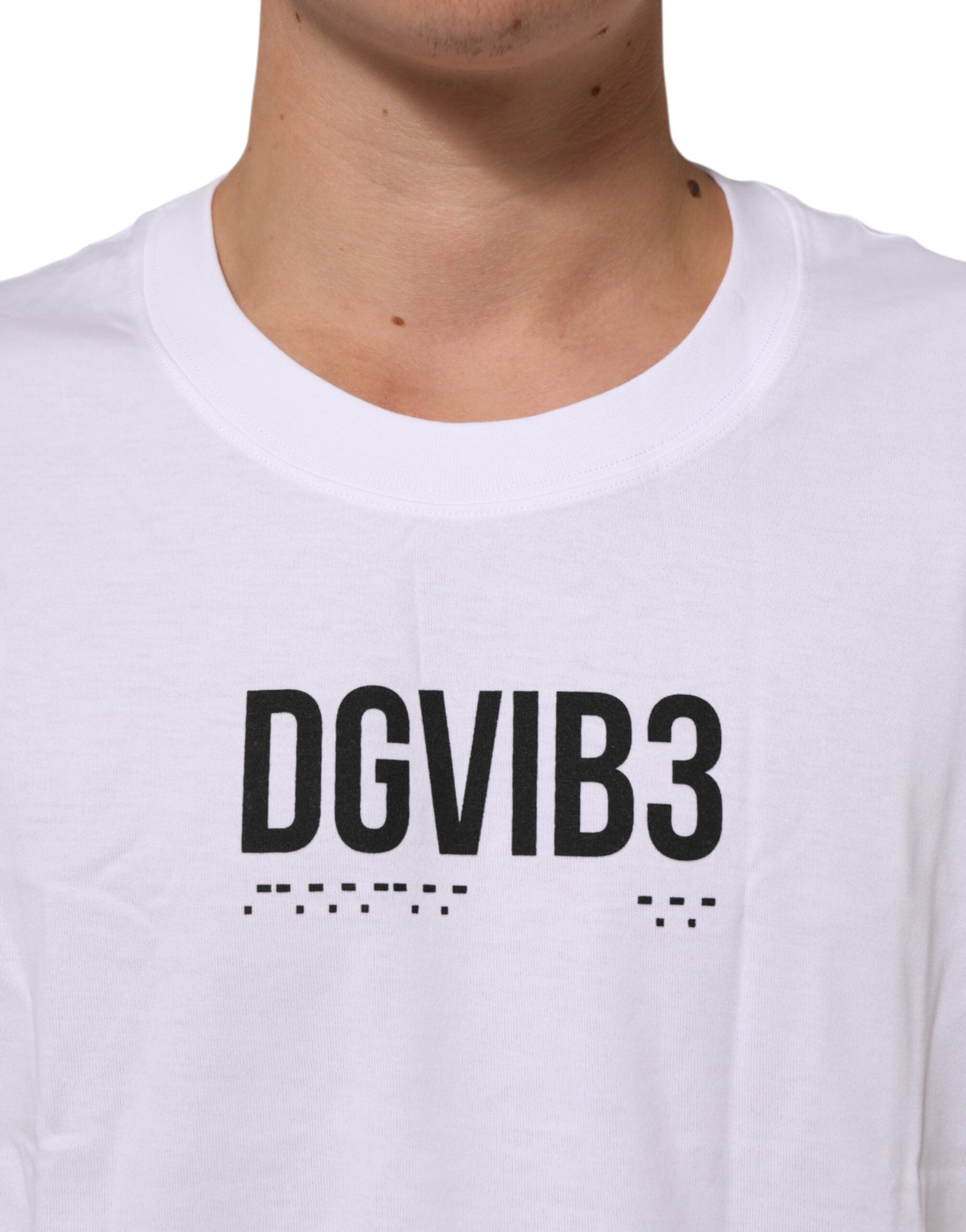 Dolce & Gabbana White Cotton Sleeveless Printed Tank Men's T-shirt
