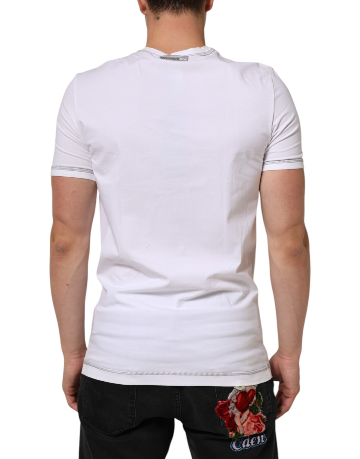 Dolce & Gabbana White Cotton Round Neck Men Underwear Men's T-shirt (Pre-Owned)