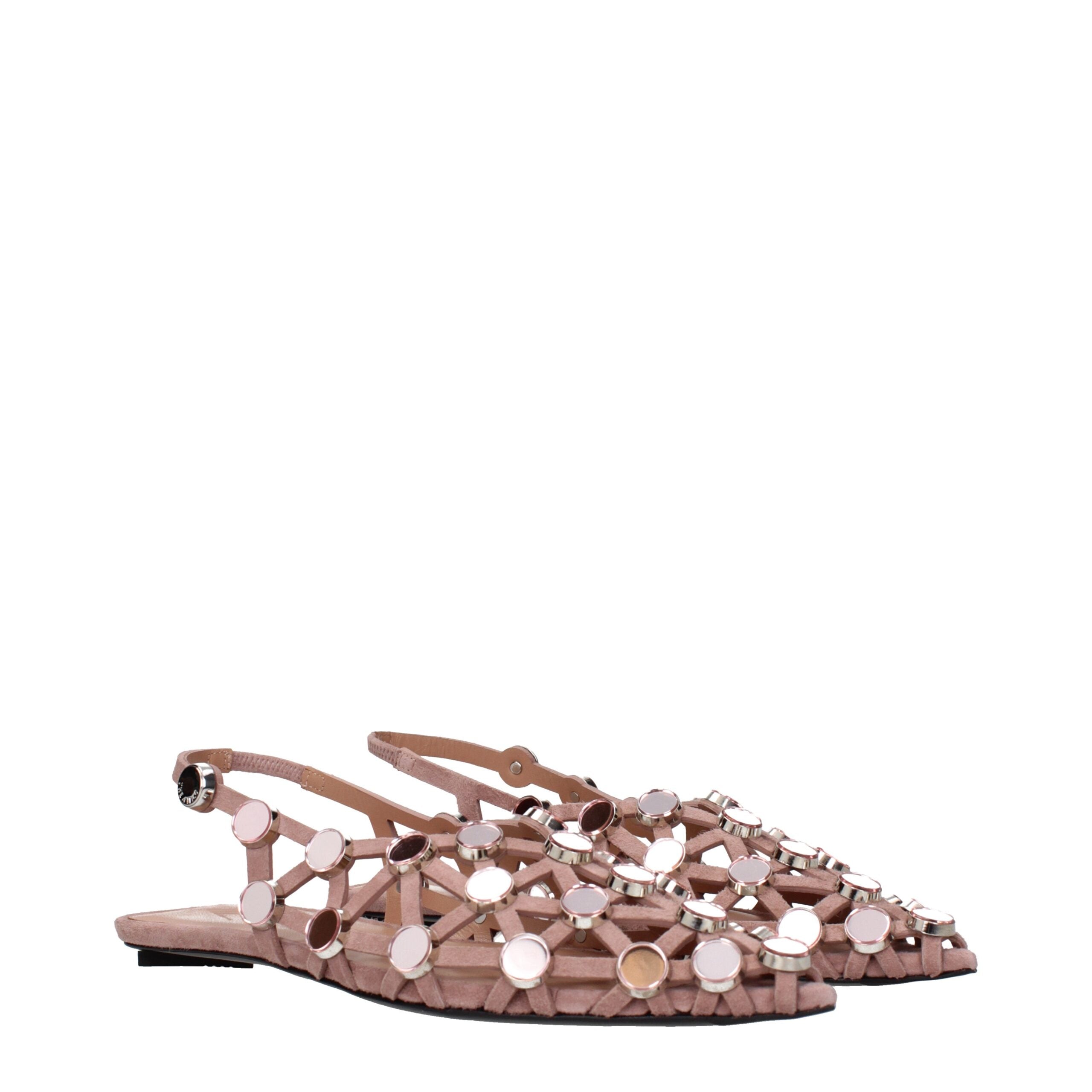 The Attico Pink Leather Ballet Women's Flats