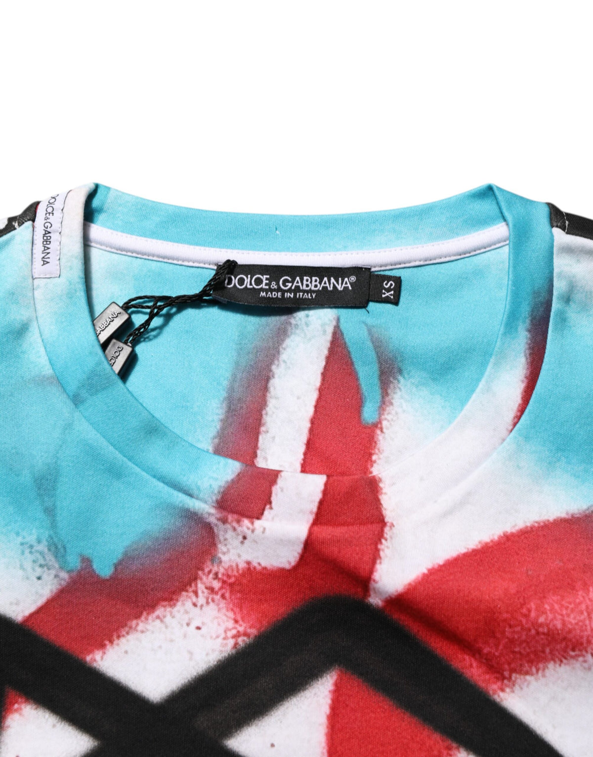 Dolce & Gabbana White Graffiti Crew Neck Short Sleeves Men's T-shirt