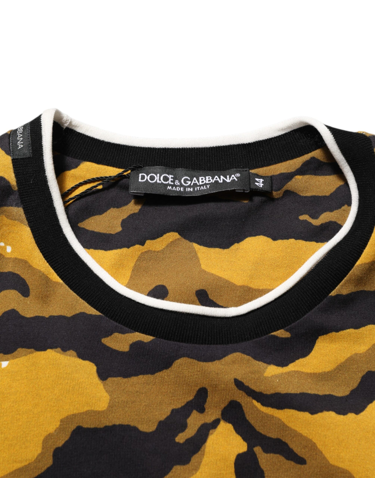 Dolce & Gabbana Multicolor Leopard Palm Leaf Men Crew Neck Men's T-shirt