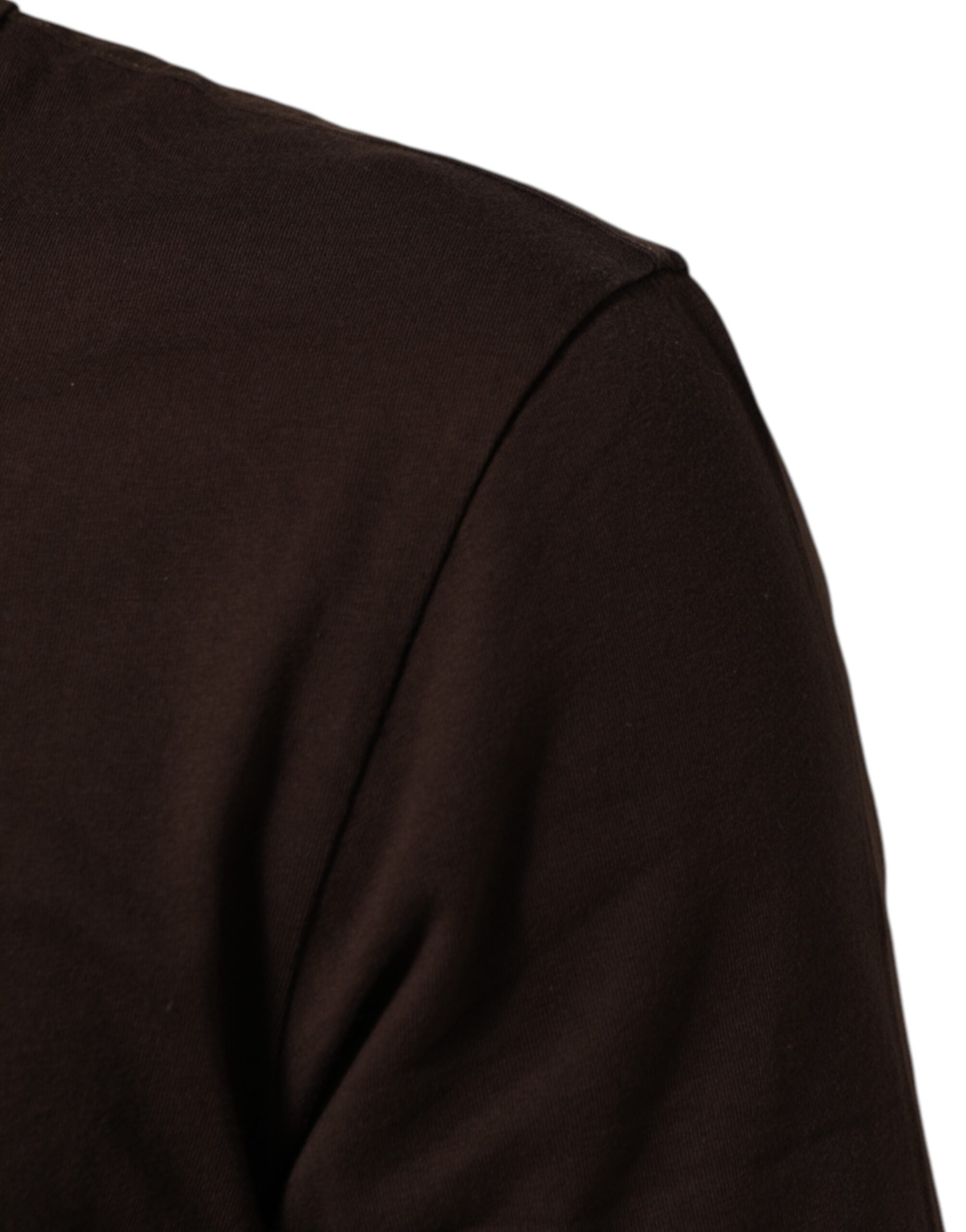 Dolce & Gabbana Brown Coin Laurel Print Men Crew Neck Men's T-shirt