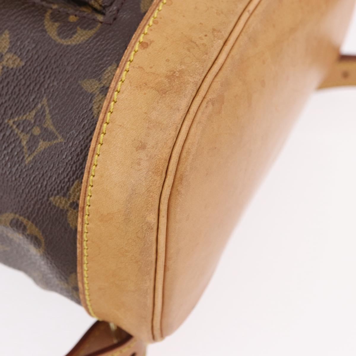 Louis Vuitton Montsouris Monogram Washed Denim Brown Canvas Backpack Bag (Pre-Owned)