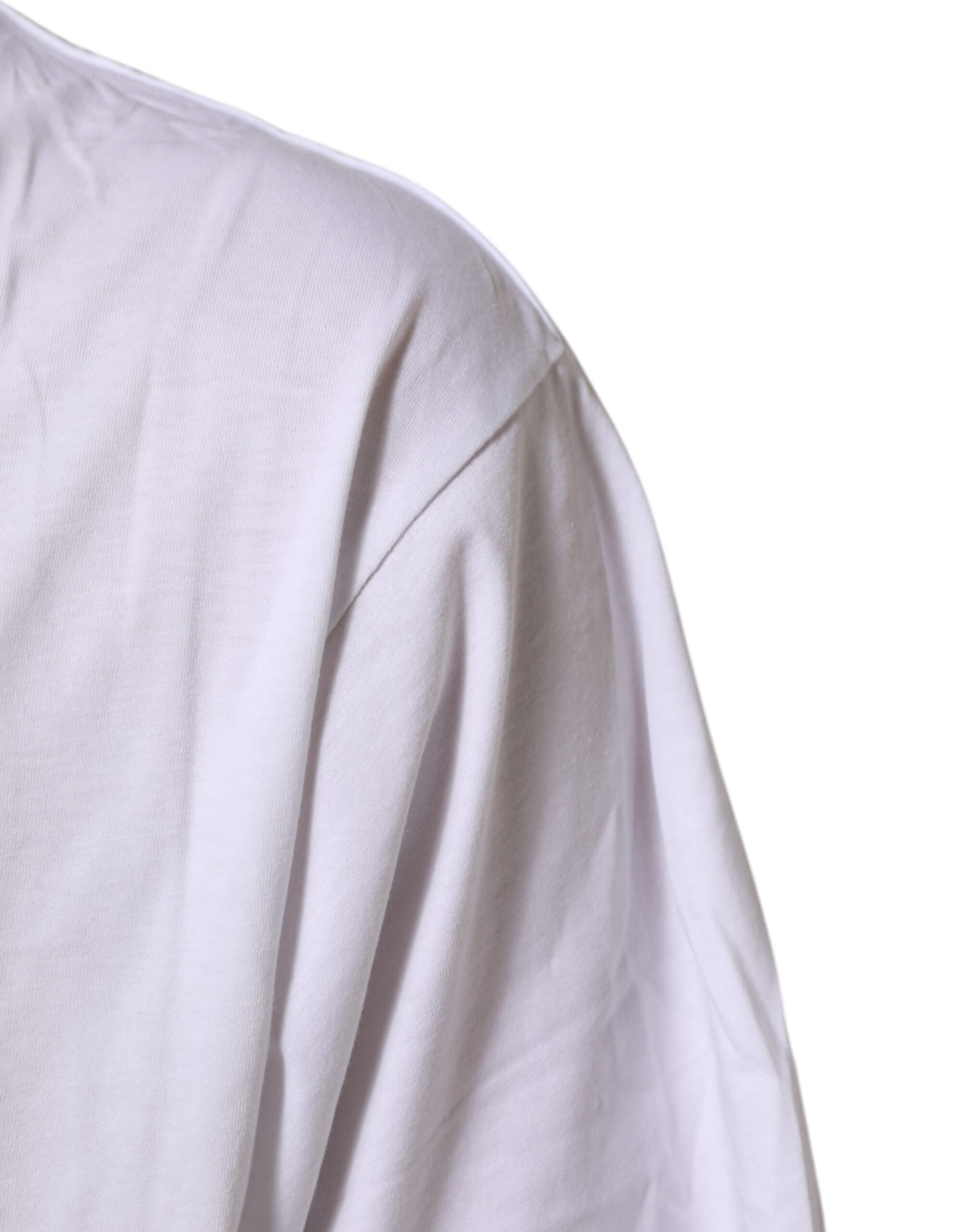 Dolce & Gabbana White Graphic Print Cotton Crew Neck Men's T-shirt
