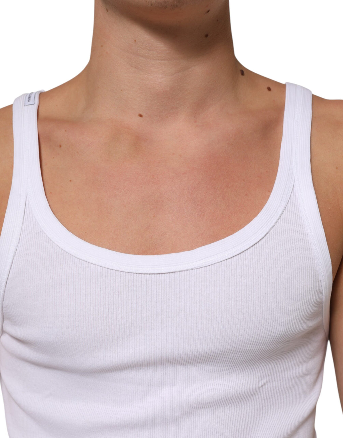 Dolce & Gabbana White Sleeveless Round Neck Tank Top Men's T-shirt