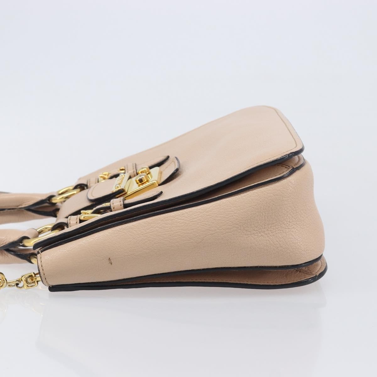 Miu Miu Madras Convertible Lock Leather Pink Leather Tote Bag Bag (Pre-Owned)