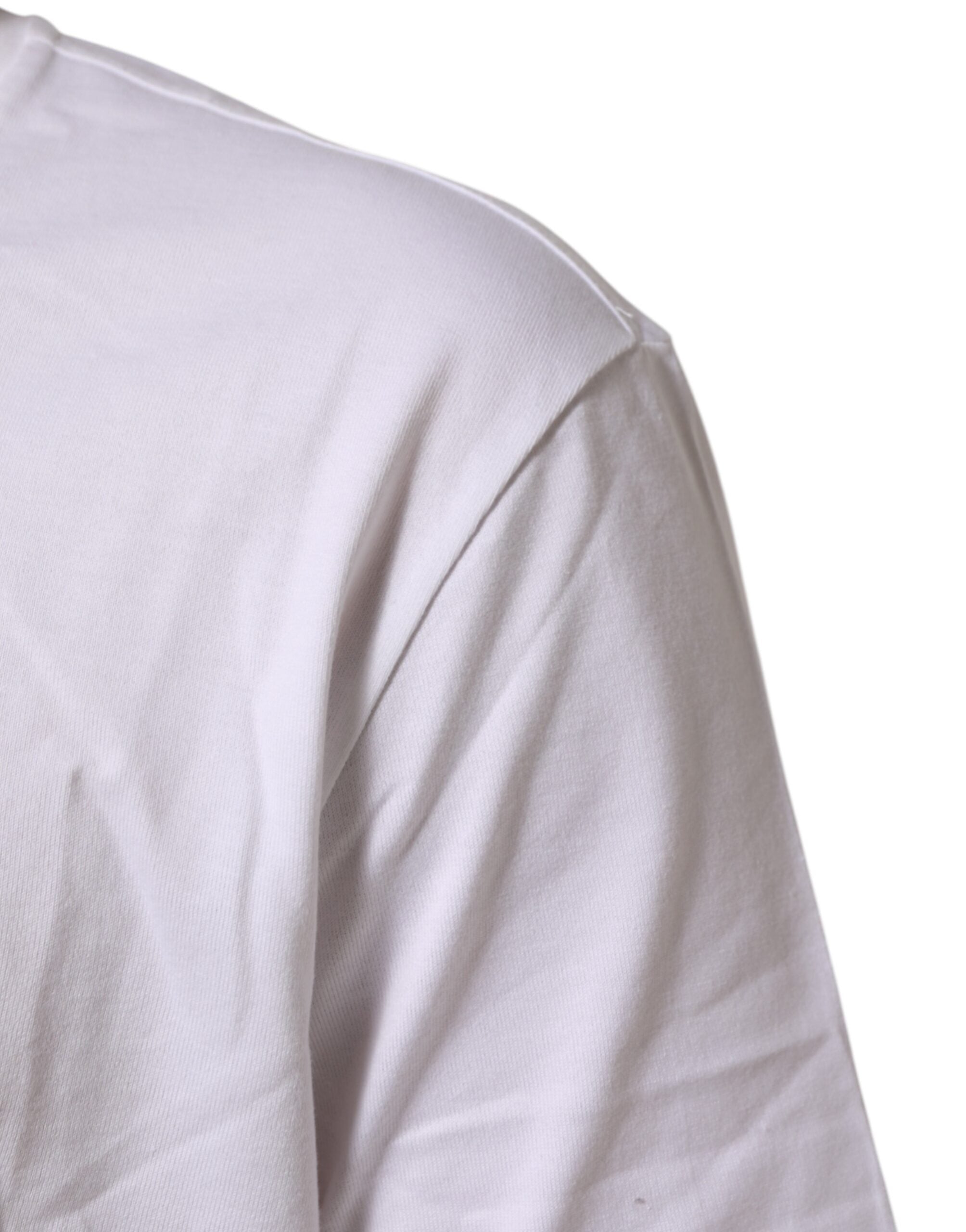 Dolce & Gabbana White Cotton Crew Neck Short Sleeves Men's T-shirt