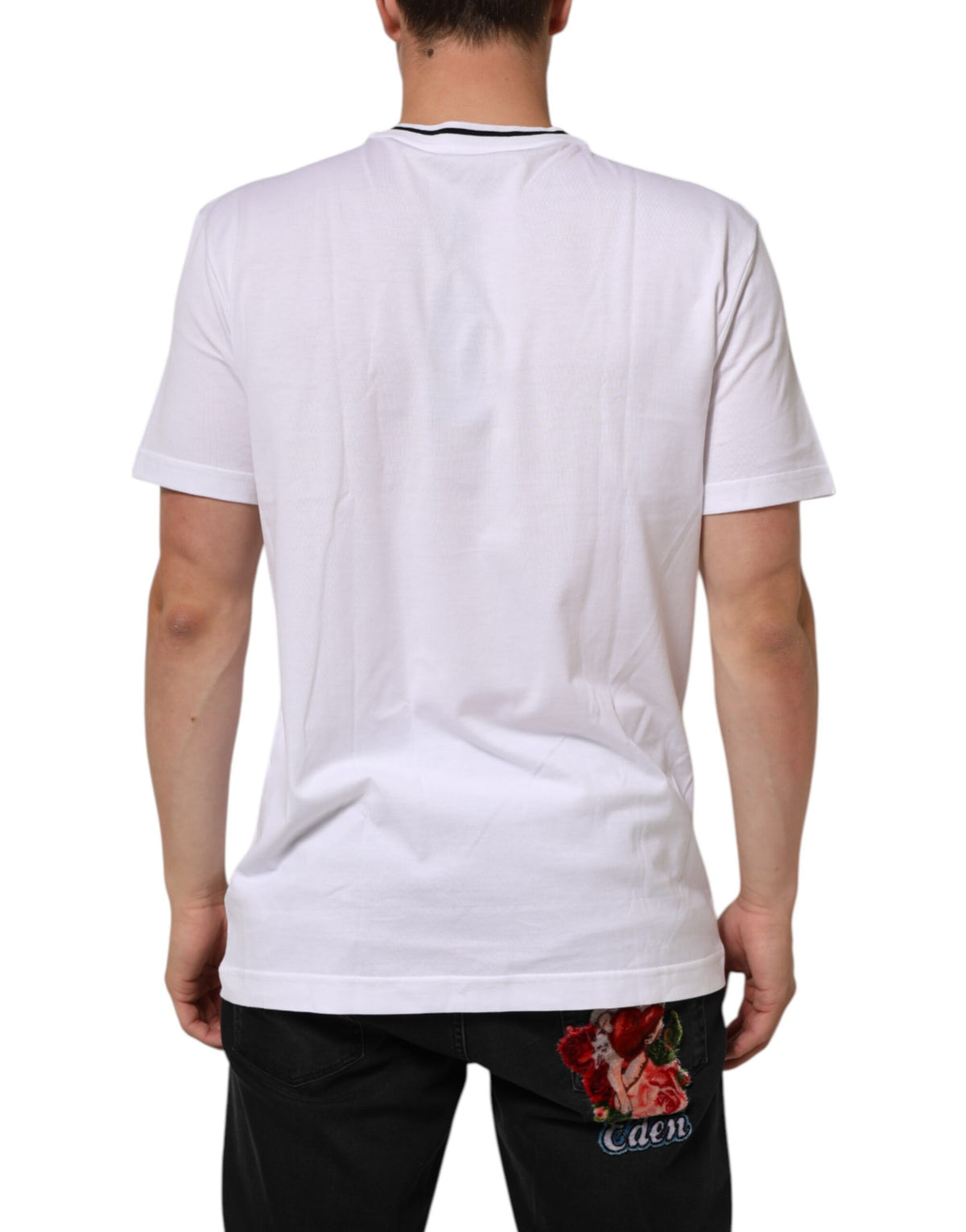 Dolce & Gabbana White Sacred Heart Short Sleeve Men Men's T-shirt