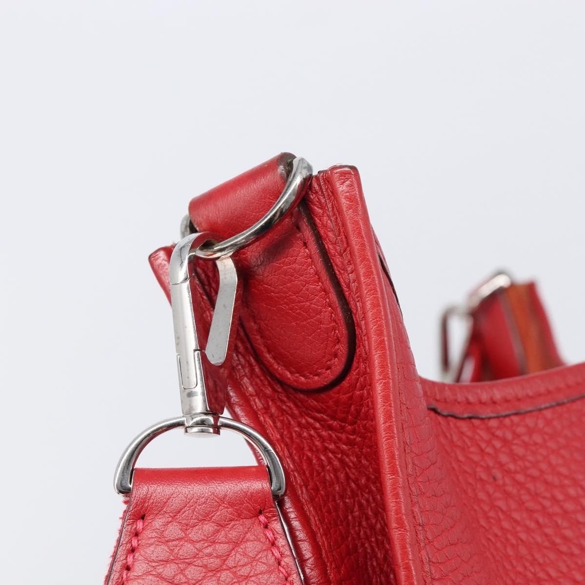Hermes Evelyne Bag Gen Iii Clemence Red Leather Shoulder Bag Bag (Pre-Owned)