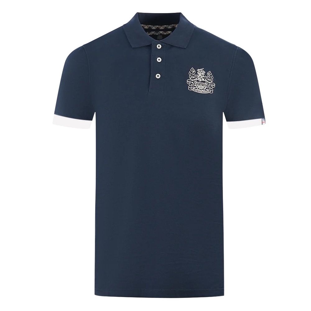 Aquascutum Blue Cotton Men Polo Men's Shirt