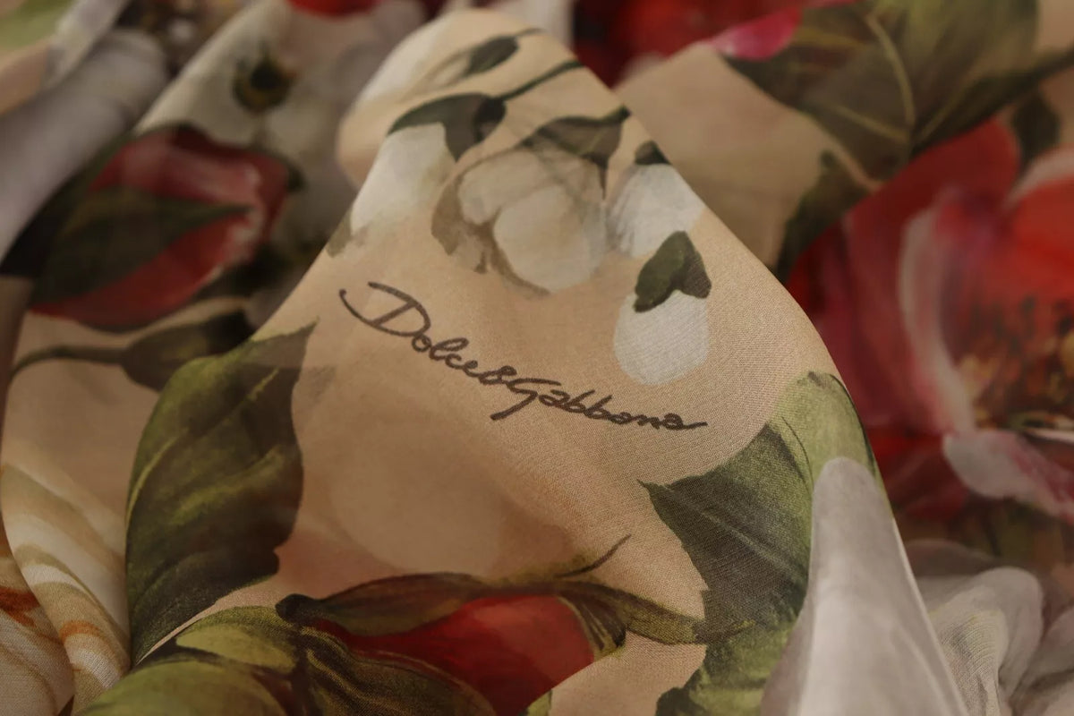 Dolce & Gabbana Beige Floral Sleeveless A-line Mini Women's Dress (Pre-Owned)