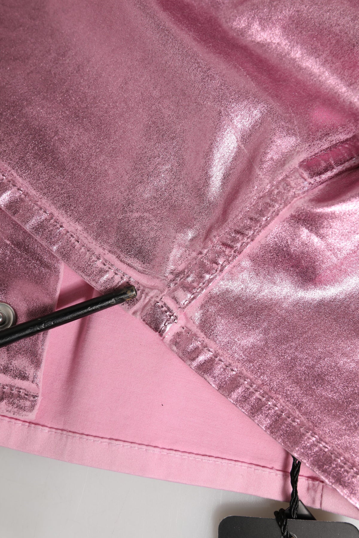 Dolce & Gabbana Pink Cotton Stretch Collared Cropped Women's Jacket (Pre-Owned)