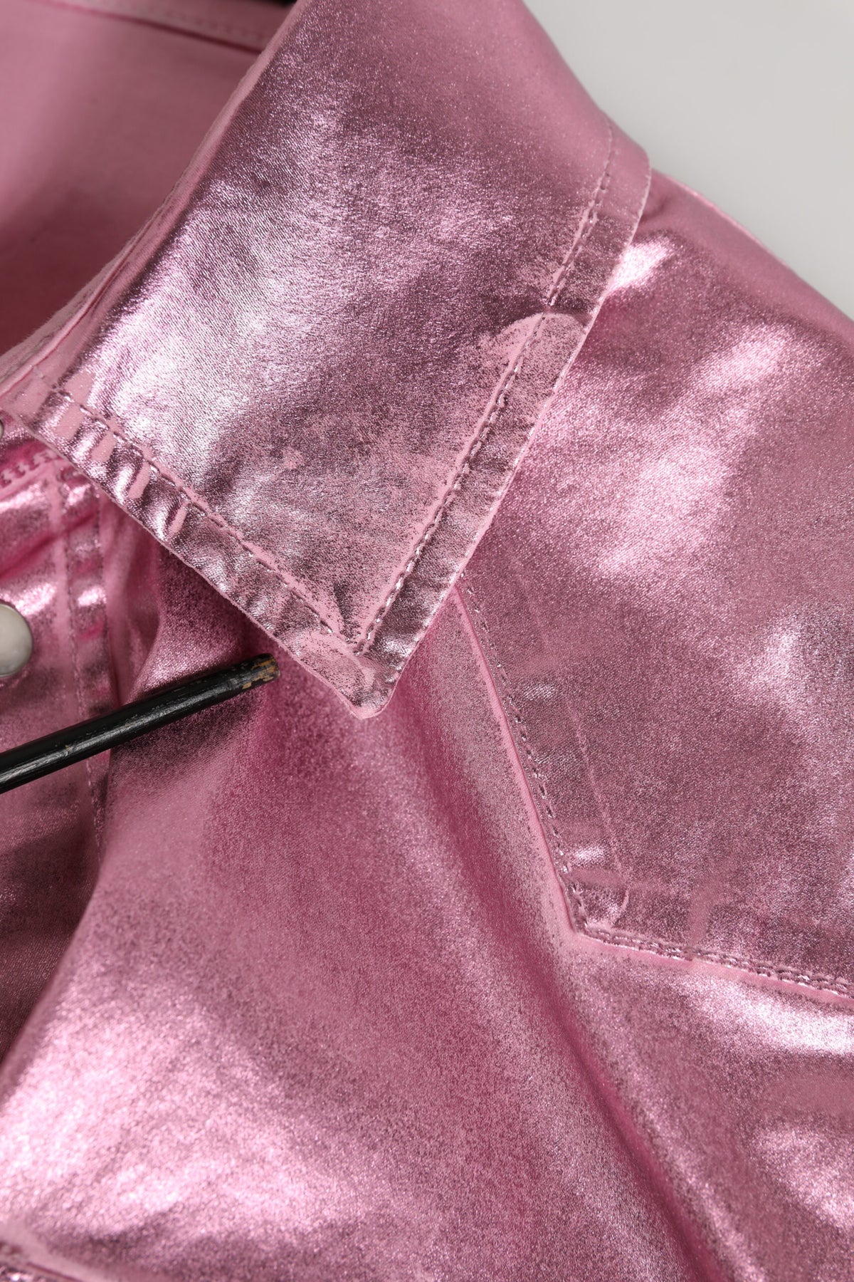 Dolce & Gabbana Pink Cotton Stretch Collared Cropped Women's Jacket (Pre-Owned)