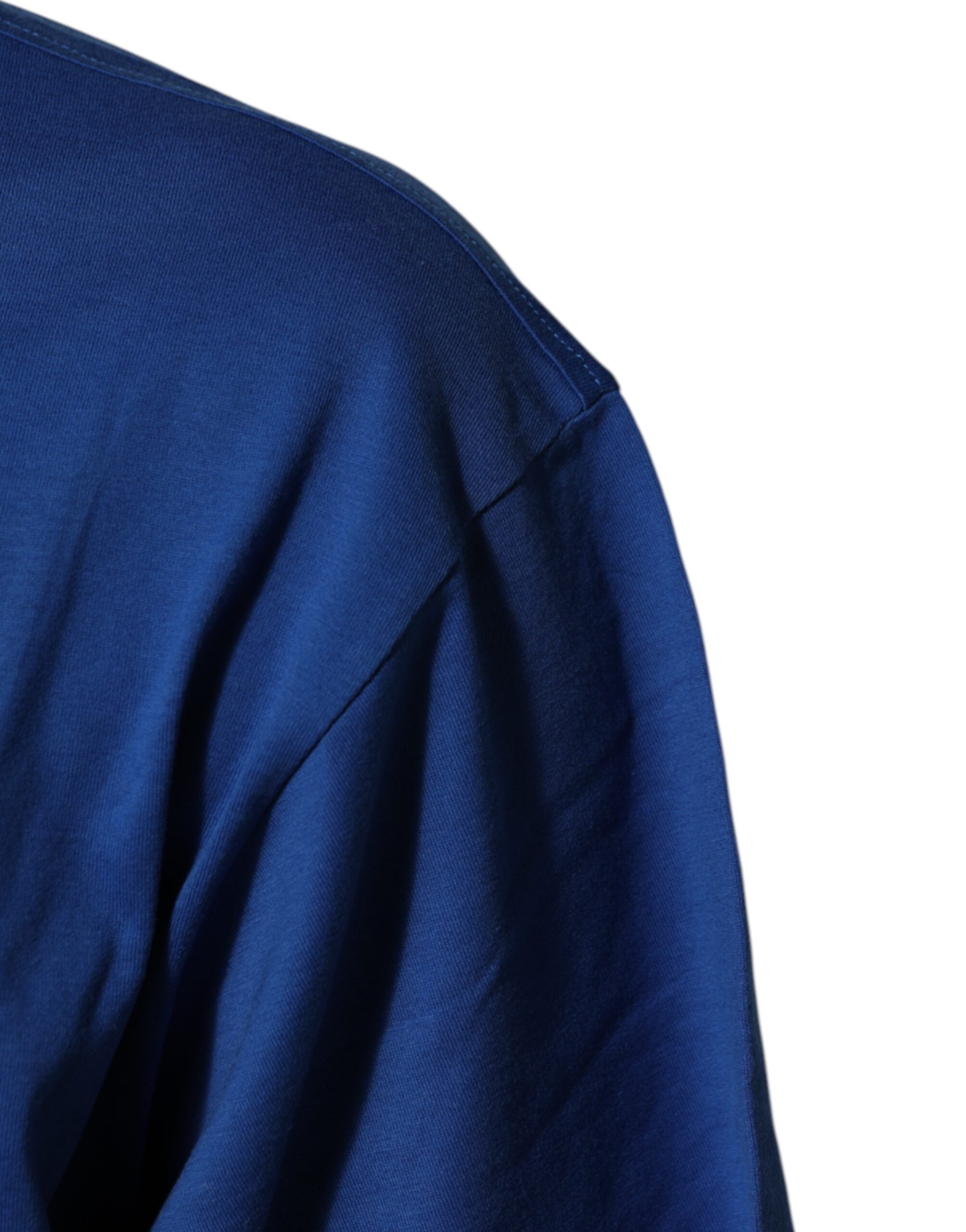 Dolce & Gabbana Blue Logo Print Cotton Crew Neck Men Men's T-shirt