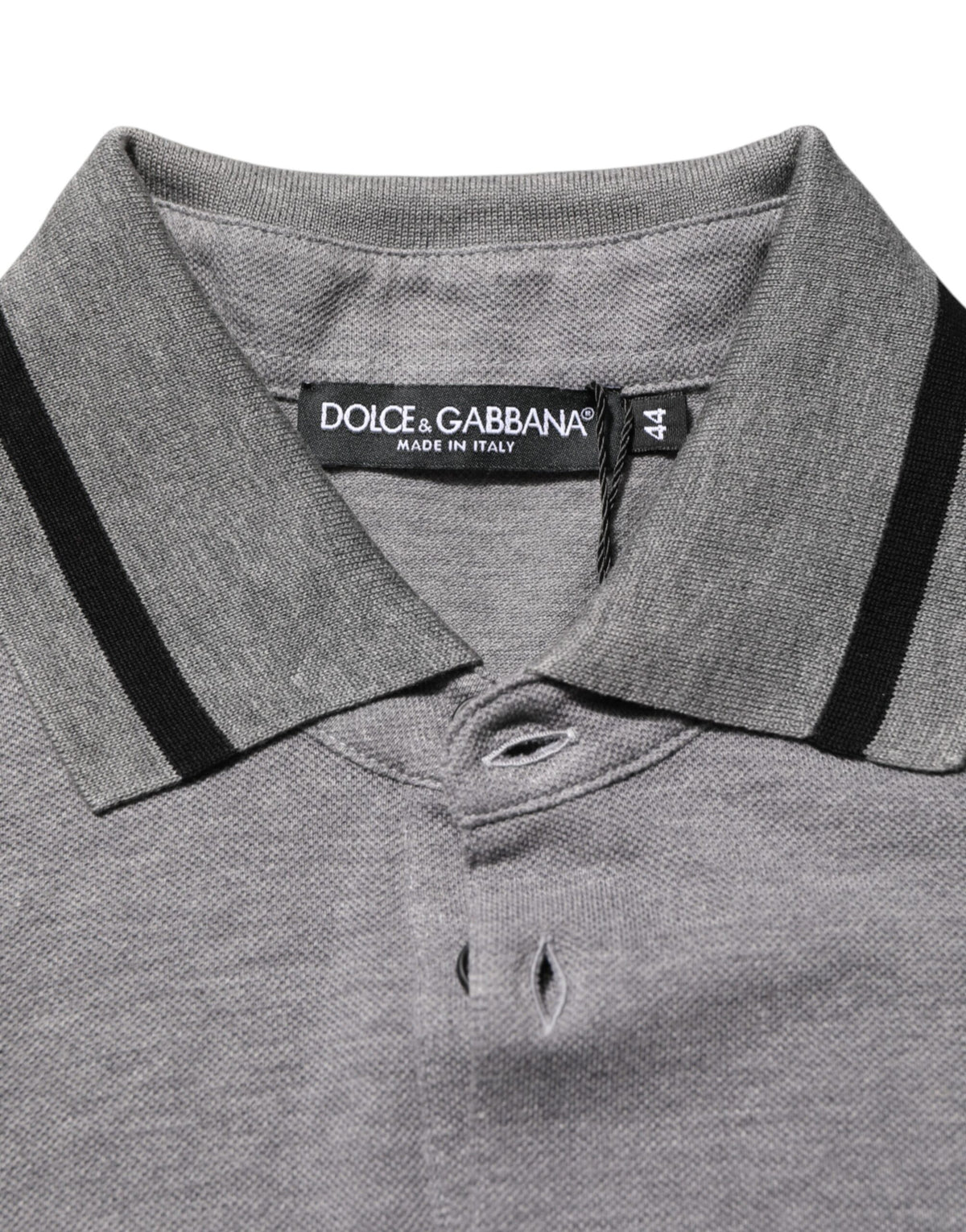 Dolce & Gabbana Gray Logo Embroidery Collared Polo Men's T-shirt