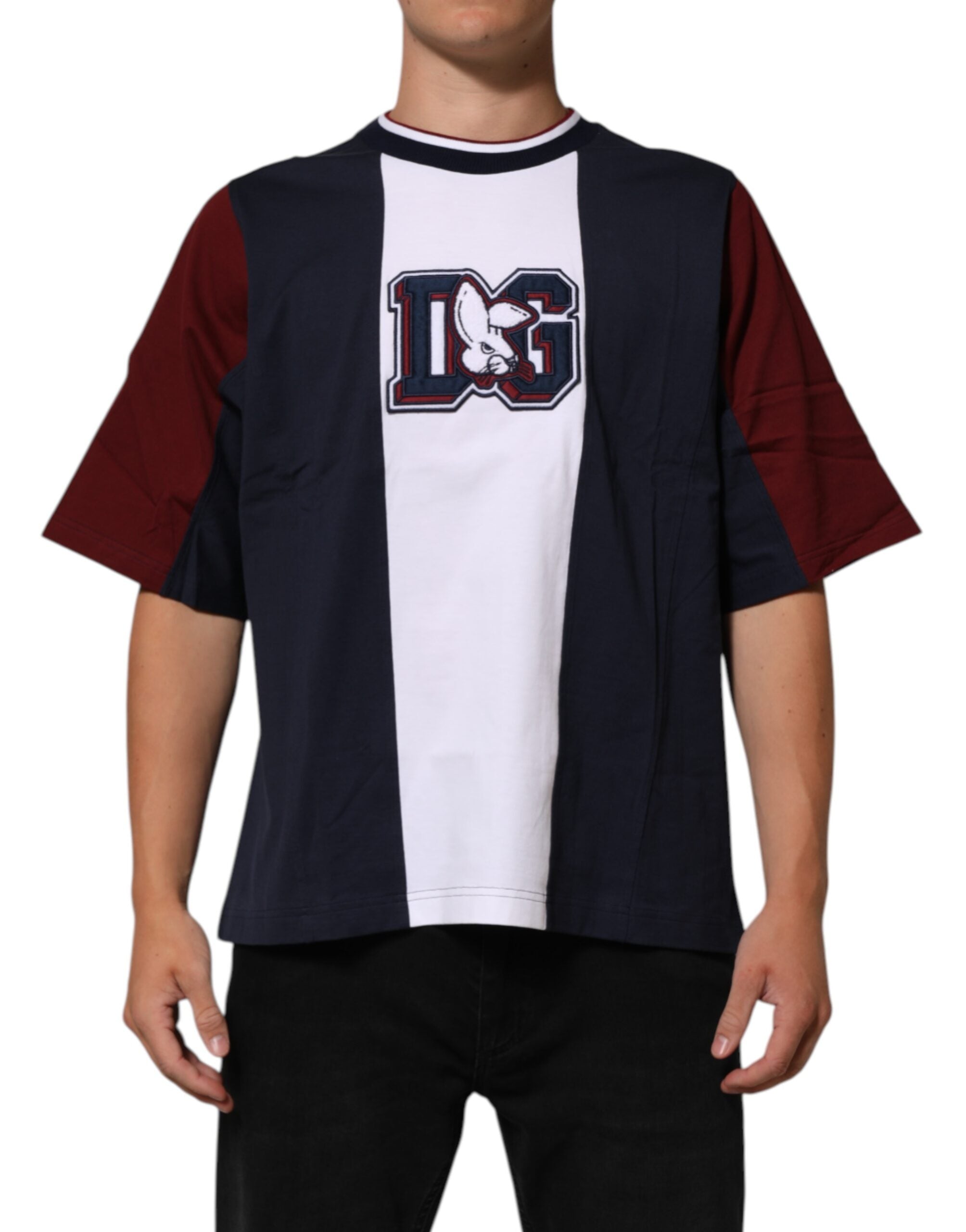 Dolce & Gabbana Multicolor Striped Cotton Men Crew Neck Men's T-shirt