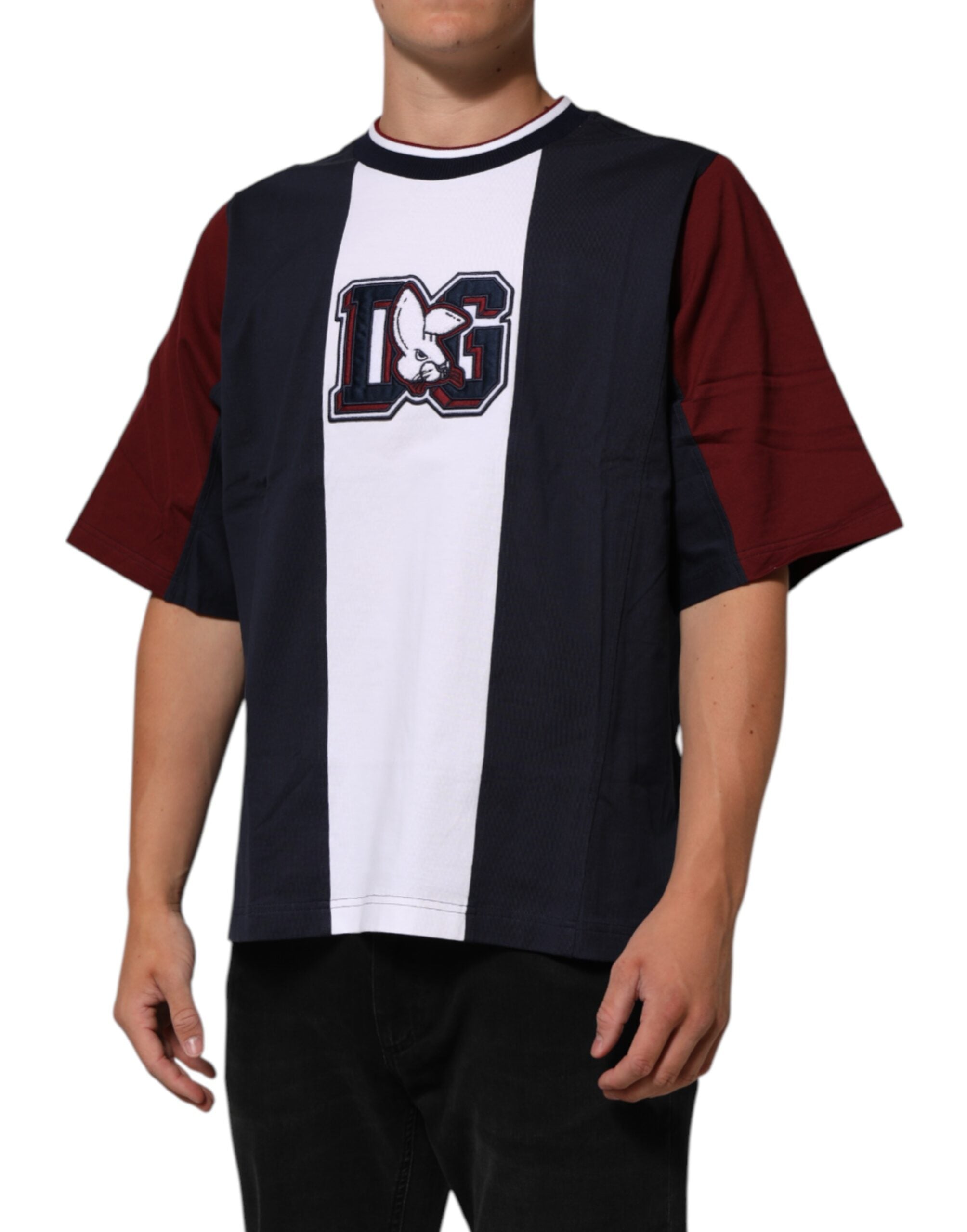 Dolce & Gabbana Multicolor Striped Cotton Men Crew Neck Men's T-shirt