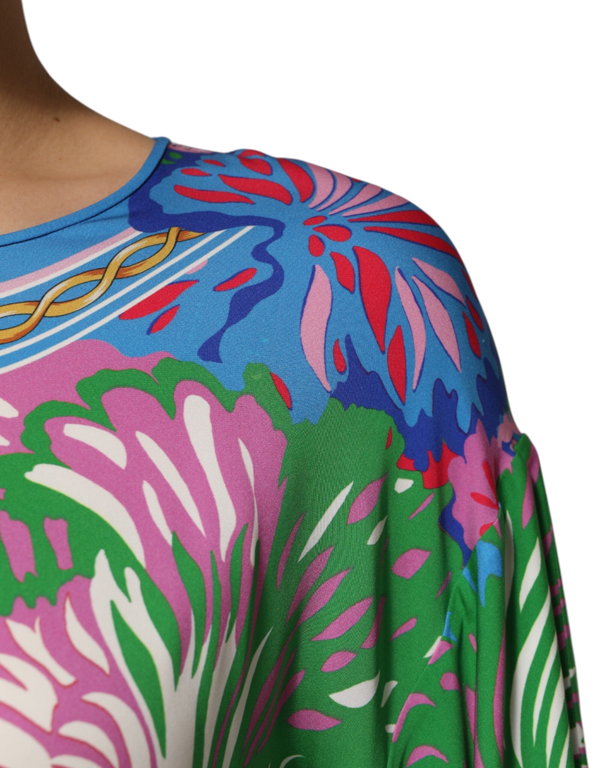 Dolce & Gabbana Multicolor Floral Printed Tunic Blouse Women's Top (Pre-Owned)