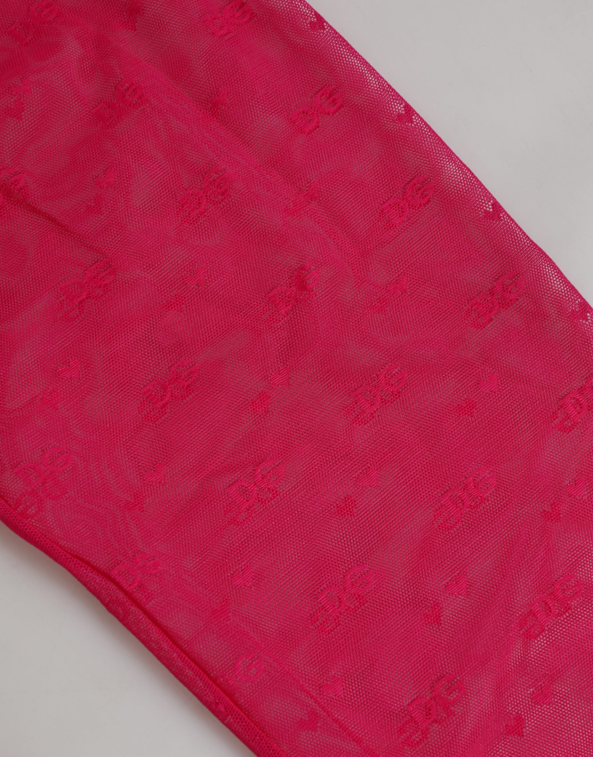 Dolce & Gabbana Fuchsia Nylon Logo Lace Leggings Pants Women's Underwear