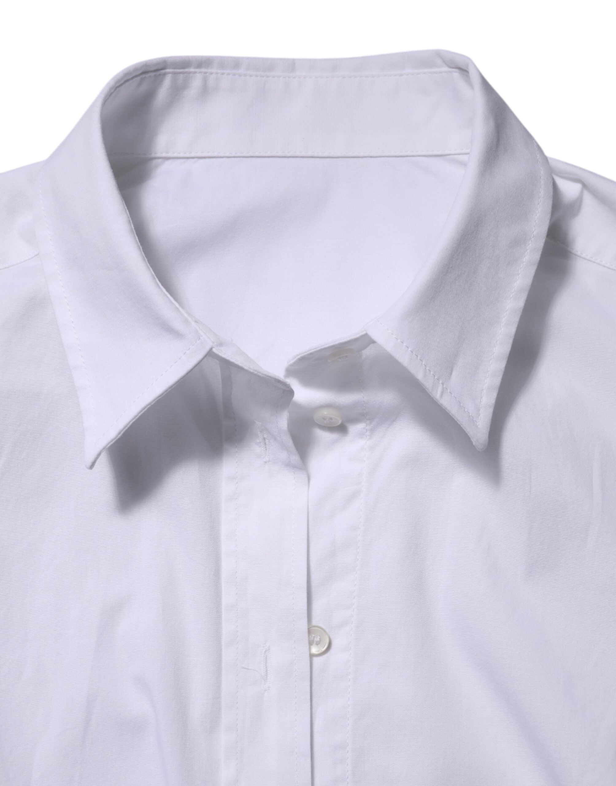 Dolce & Gabbana White Cotton Collared Buttoned Dress Shirt Women's Top (Pre-Owned)