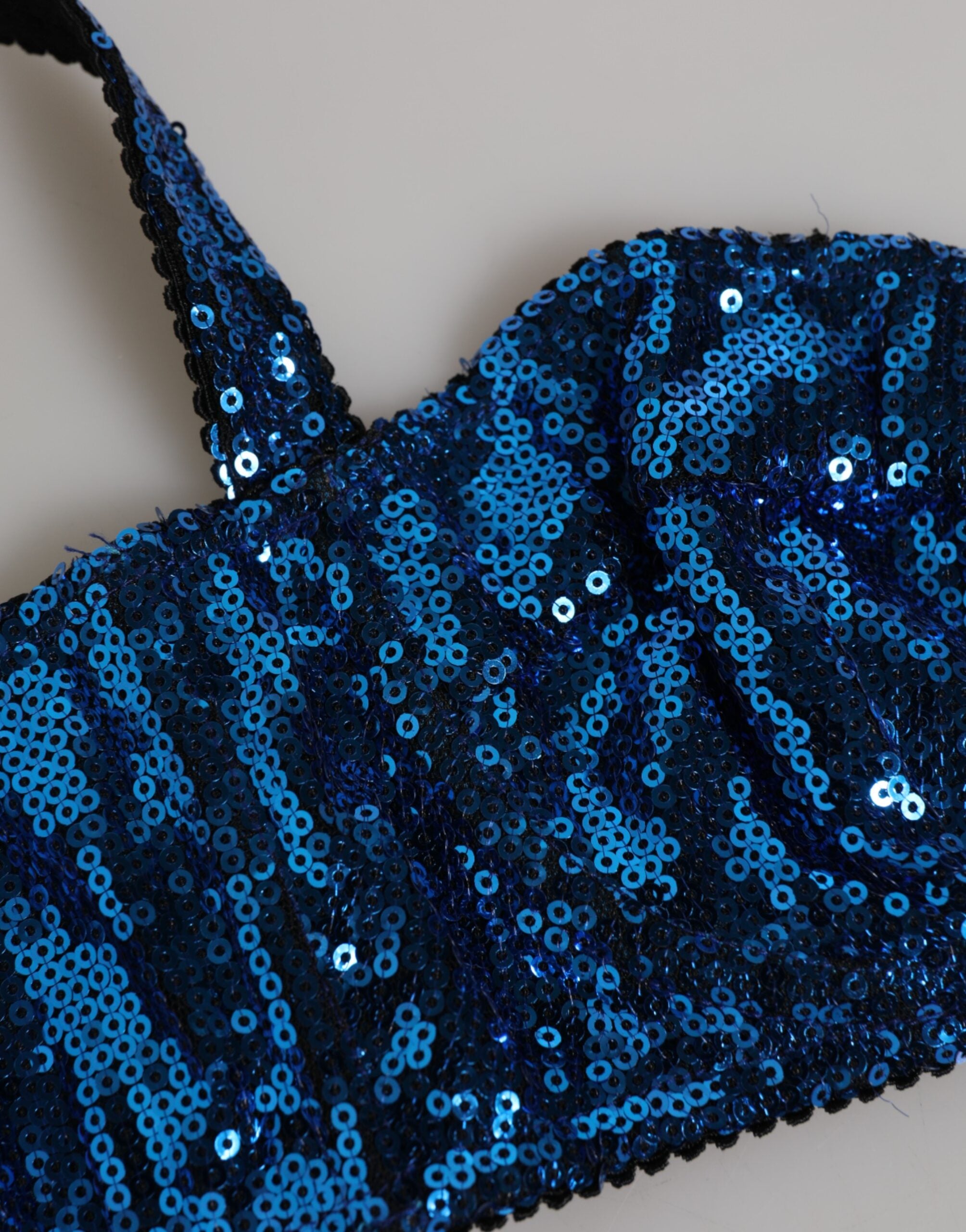 Dolce & Gabbana Blue Sequin Embellished Balconnet Bra Women's Underwear