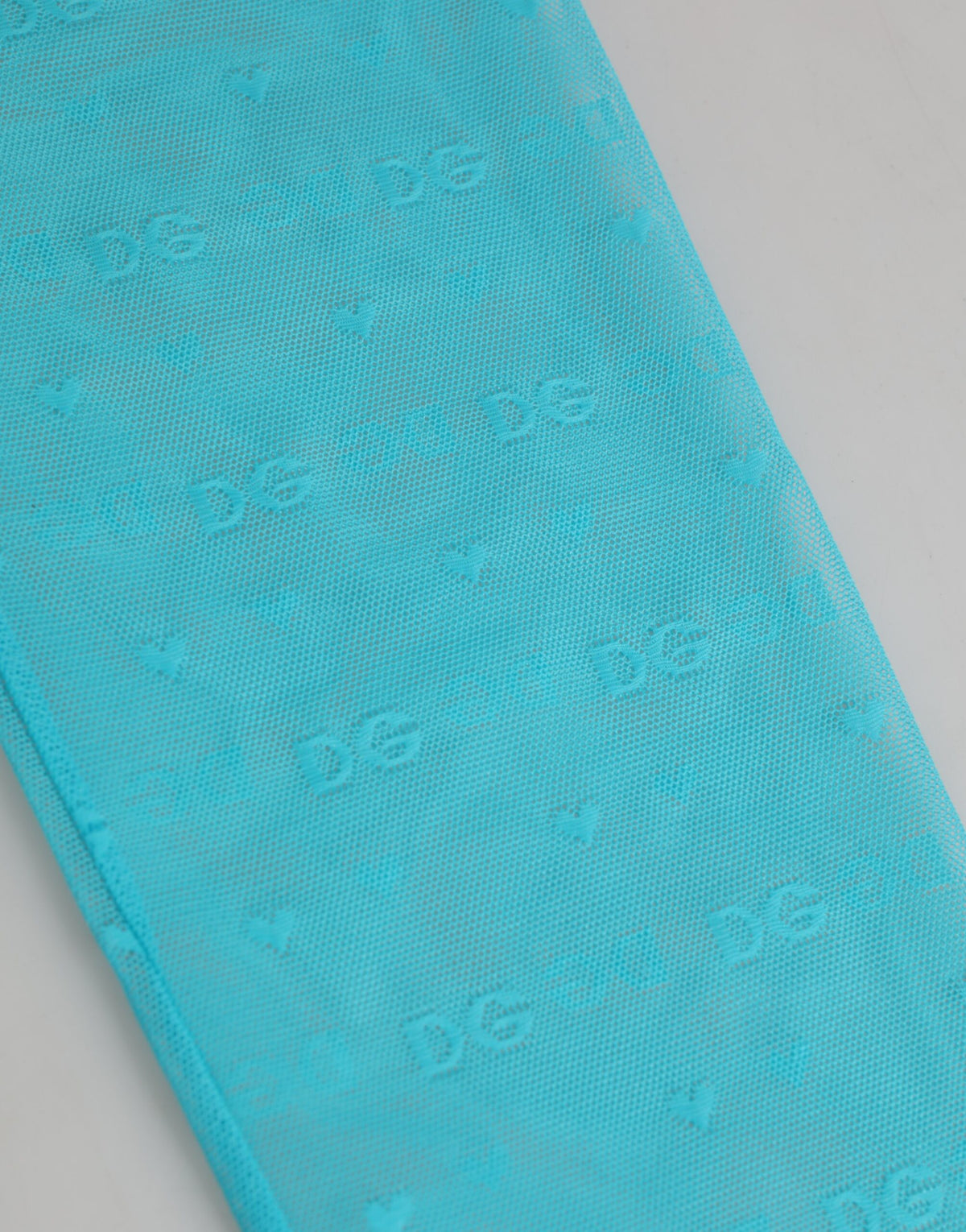 Dolce & Gabbana Light Blue Nylon Logo Lace Leggings Pants Women's Underwear