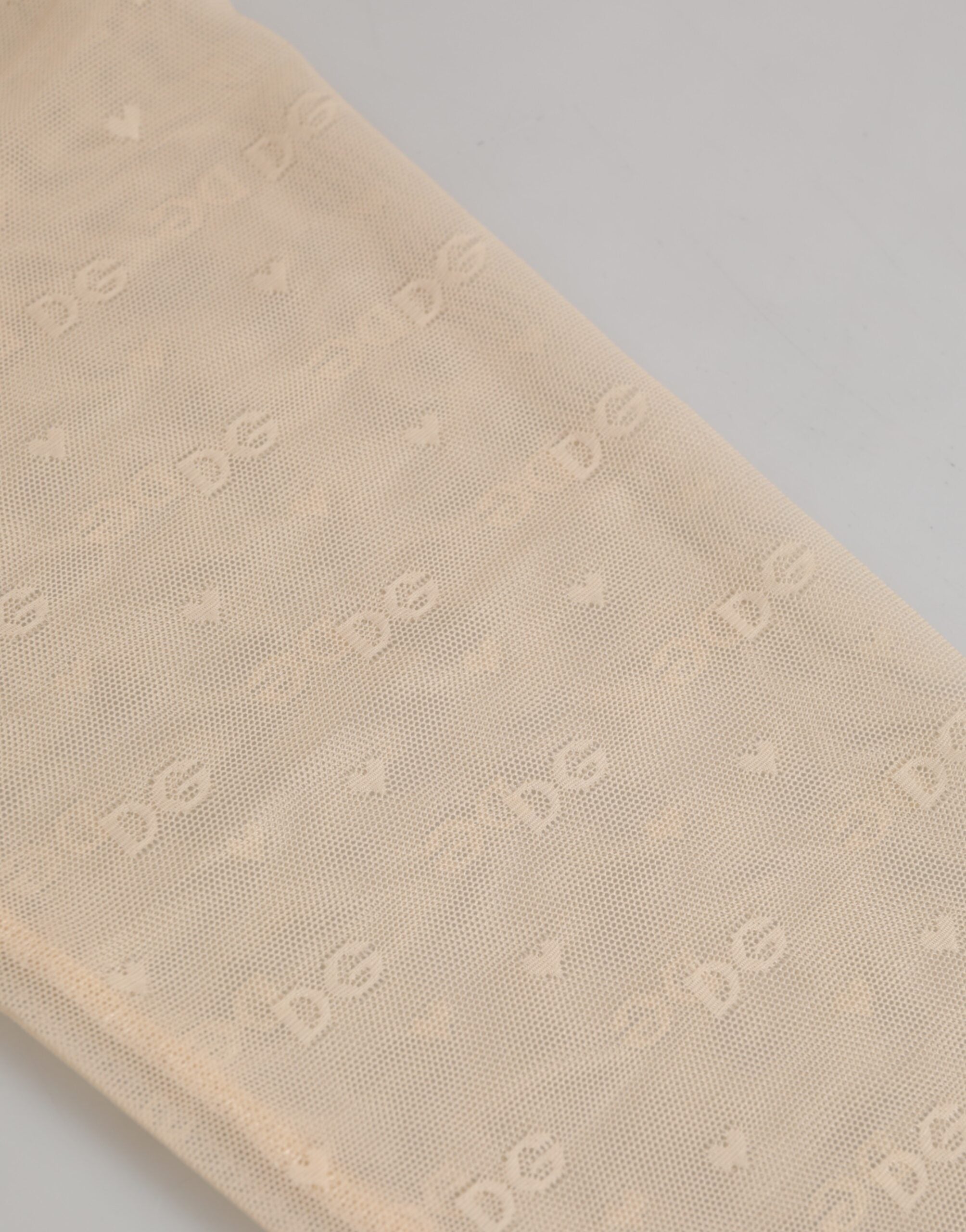 Dolce & Gabbana Beige Nylon Logo Lace Leggings Pants Women's Underwear