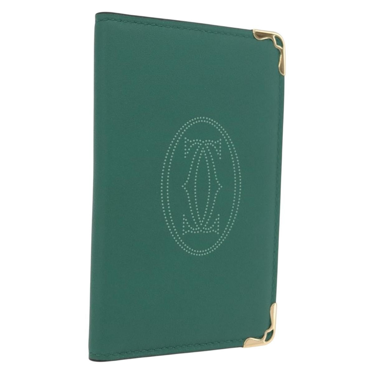 Cartier Coin Purse Must De Cartier Leather Green Leather Wallets Accessory (Pre-Owned)