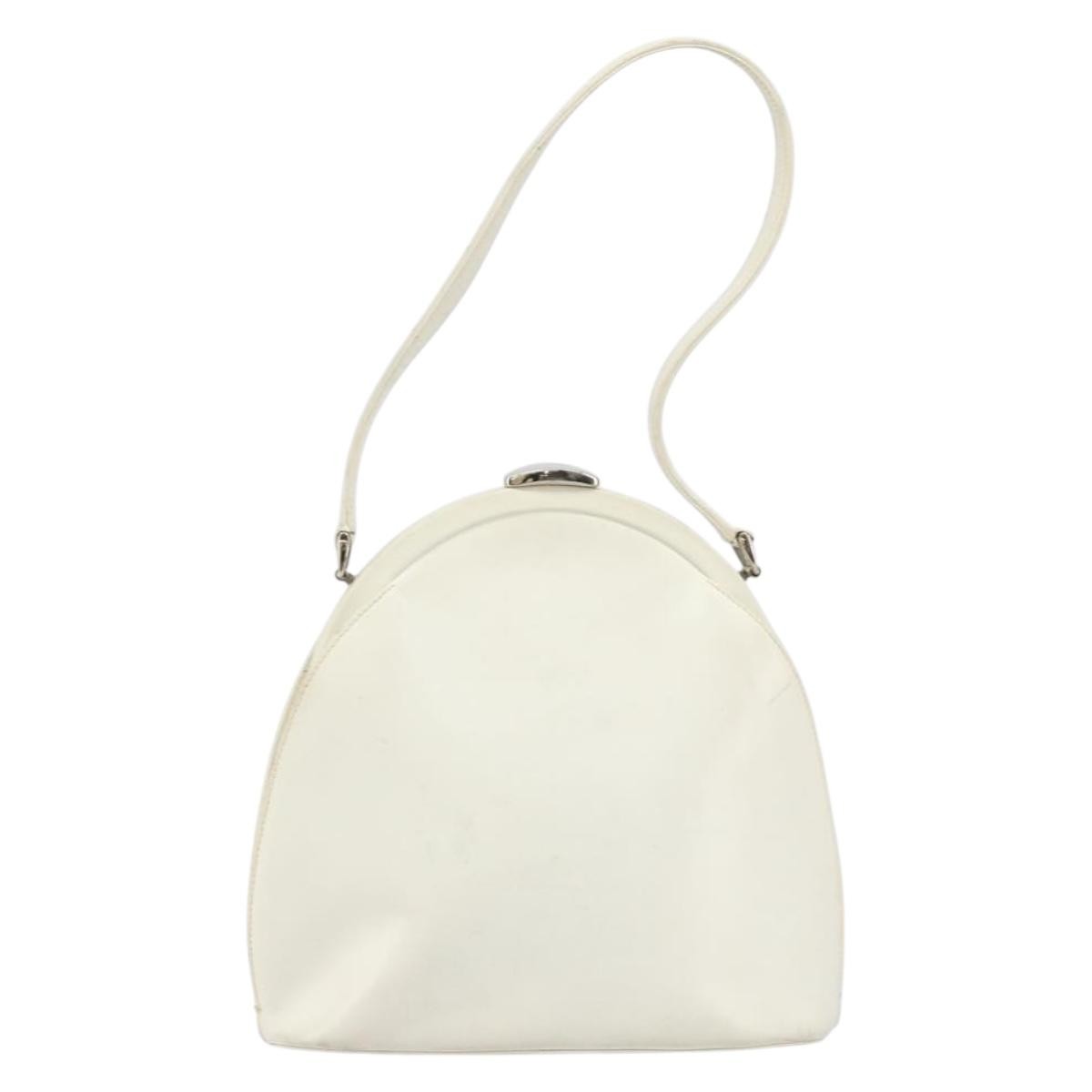 Gucci Vintage Leather White Leather Handbag (Pre-Owned)