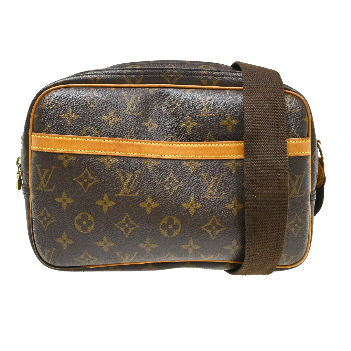 Louis Vuitton Reporter Monogram Canvas Brown Canvas Shoulder Bag Bag (Pre-Owned)