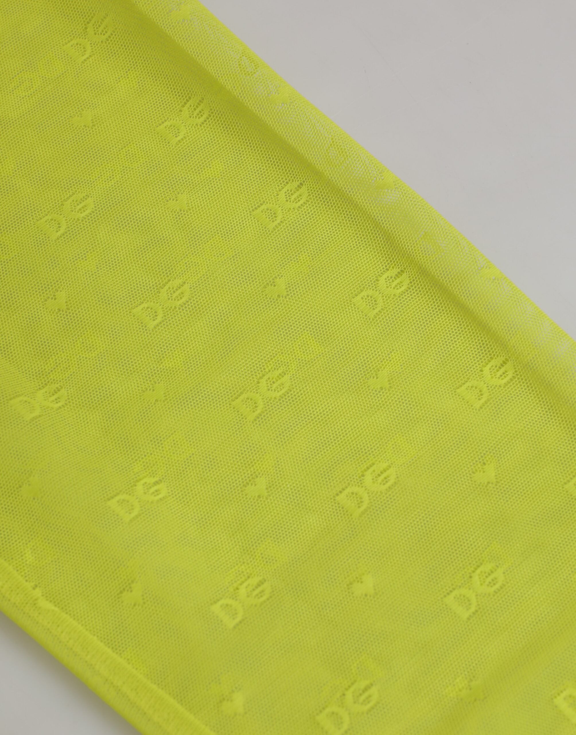 Dolce & Gabbana Neon Green Nylon Logo Lace Leggings Pants Women's Underwear