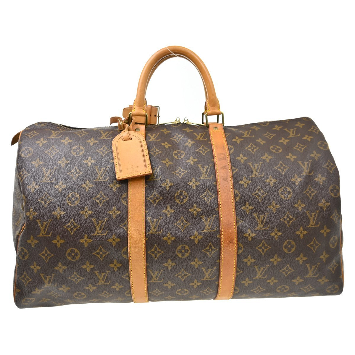 Louis Vuitton Keepall Bandouliere Monogram Canvas Brown Canvas Handbag (Pre-Owned)