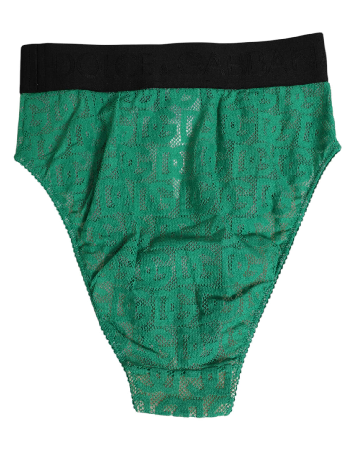 Dolce & Gabbana Green DG Logo Lace High Brief Panty Women's Underwear