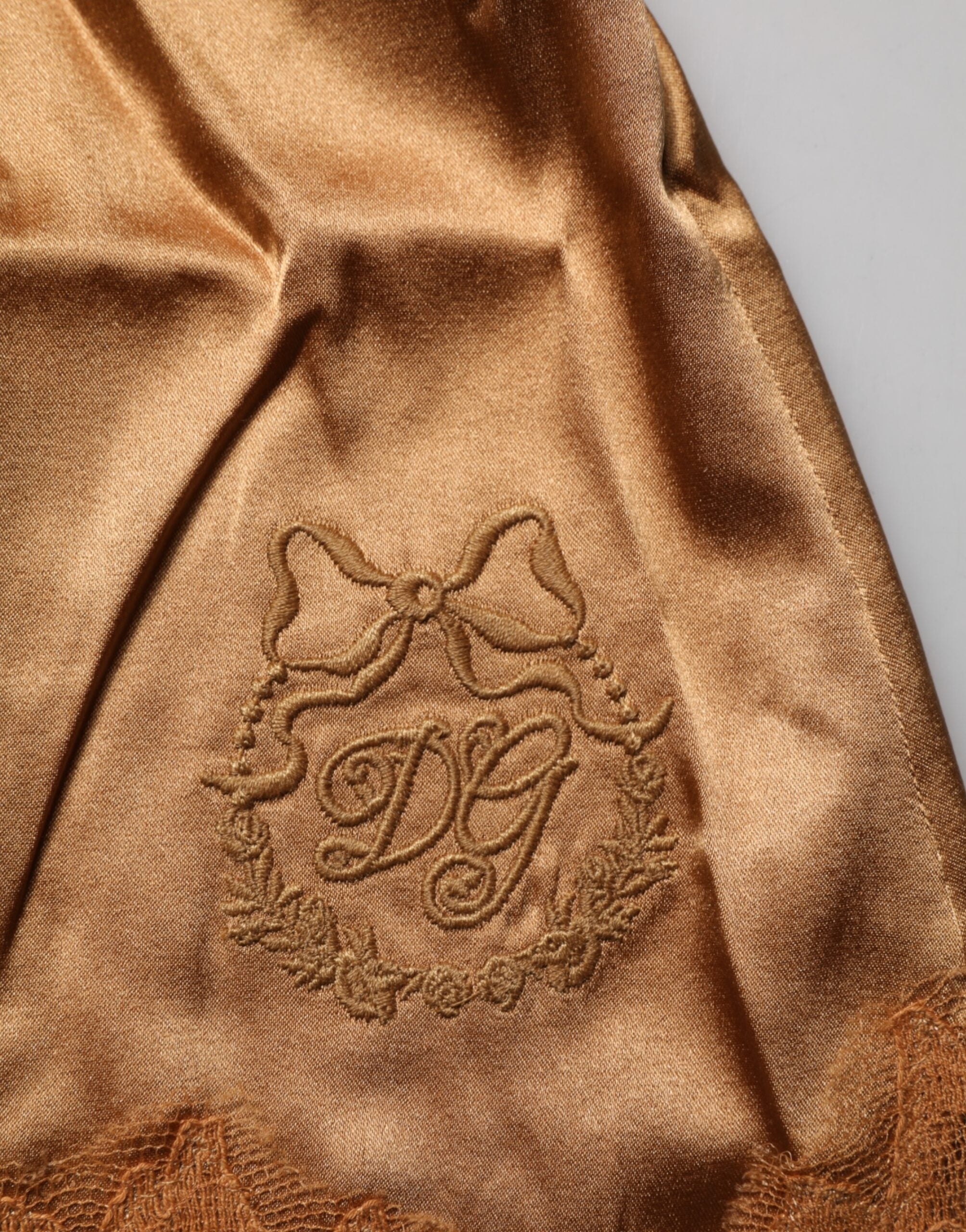 Dolce & Gabbana Brown Floral Lace Tank Lingerie Sleepwear Women's Underwear