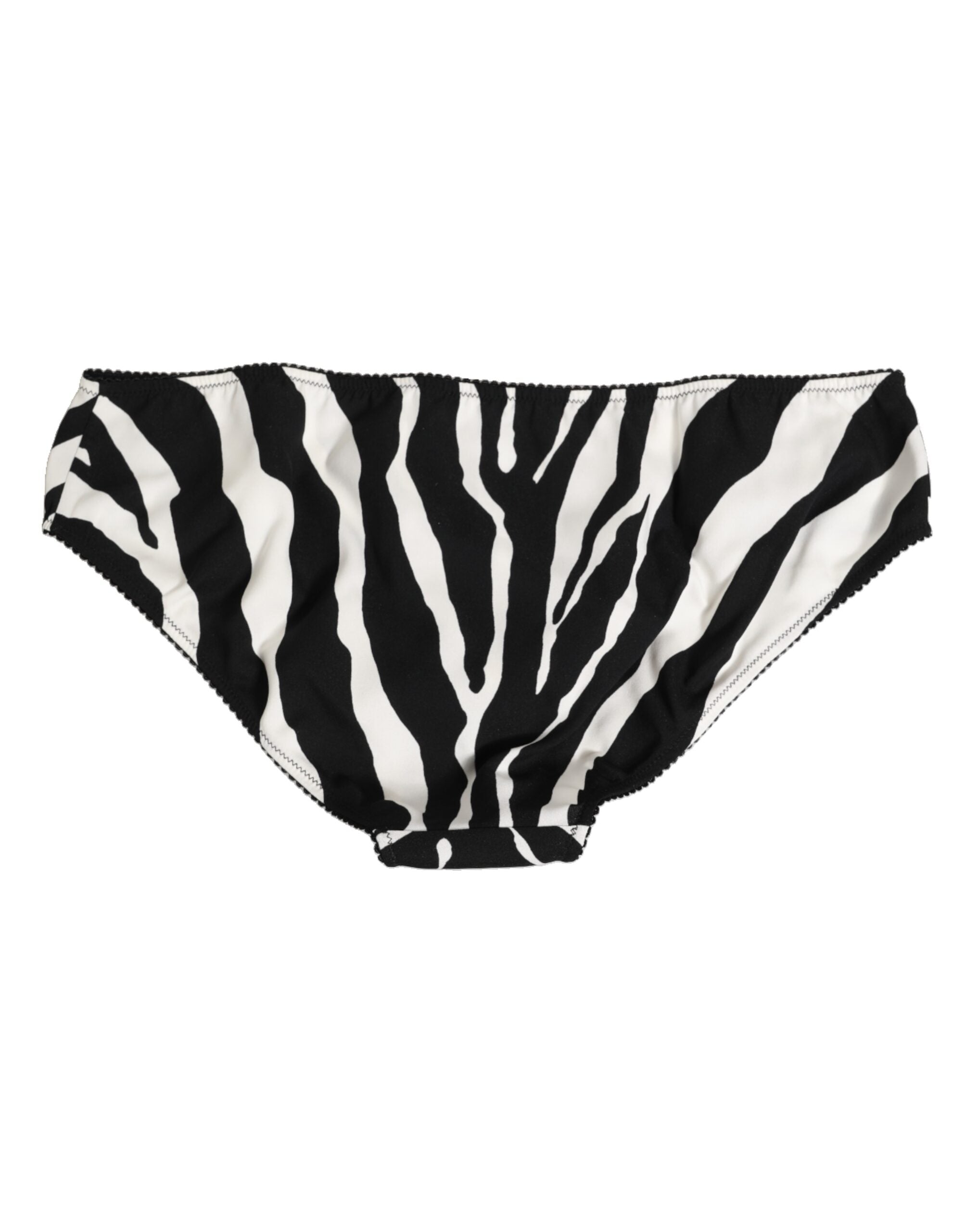 Dolce & Gabbana Black White Zebra Print Slip Briefs Women's Underwear