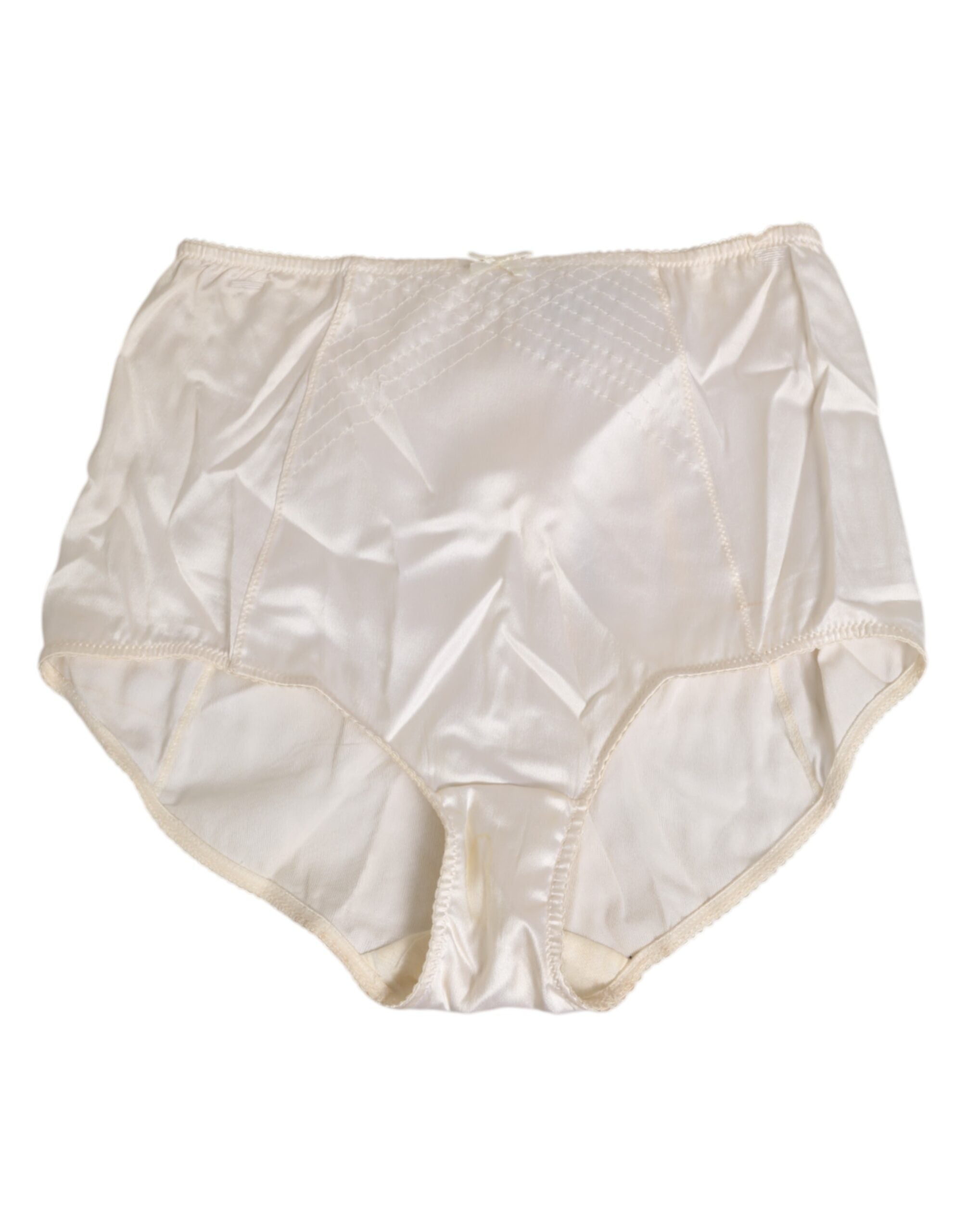 Dolce & Gabbana Off White Silk High Waist Girdle Panty Women's Underwear