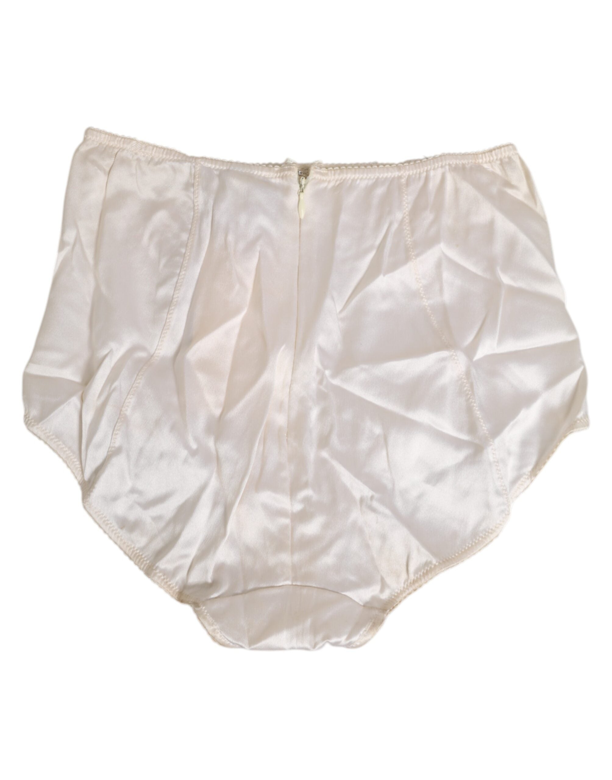 Dolce & Gabbana Off White Silk High Waist Girdle Panty Women's Underwear