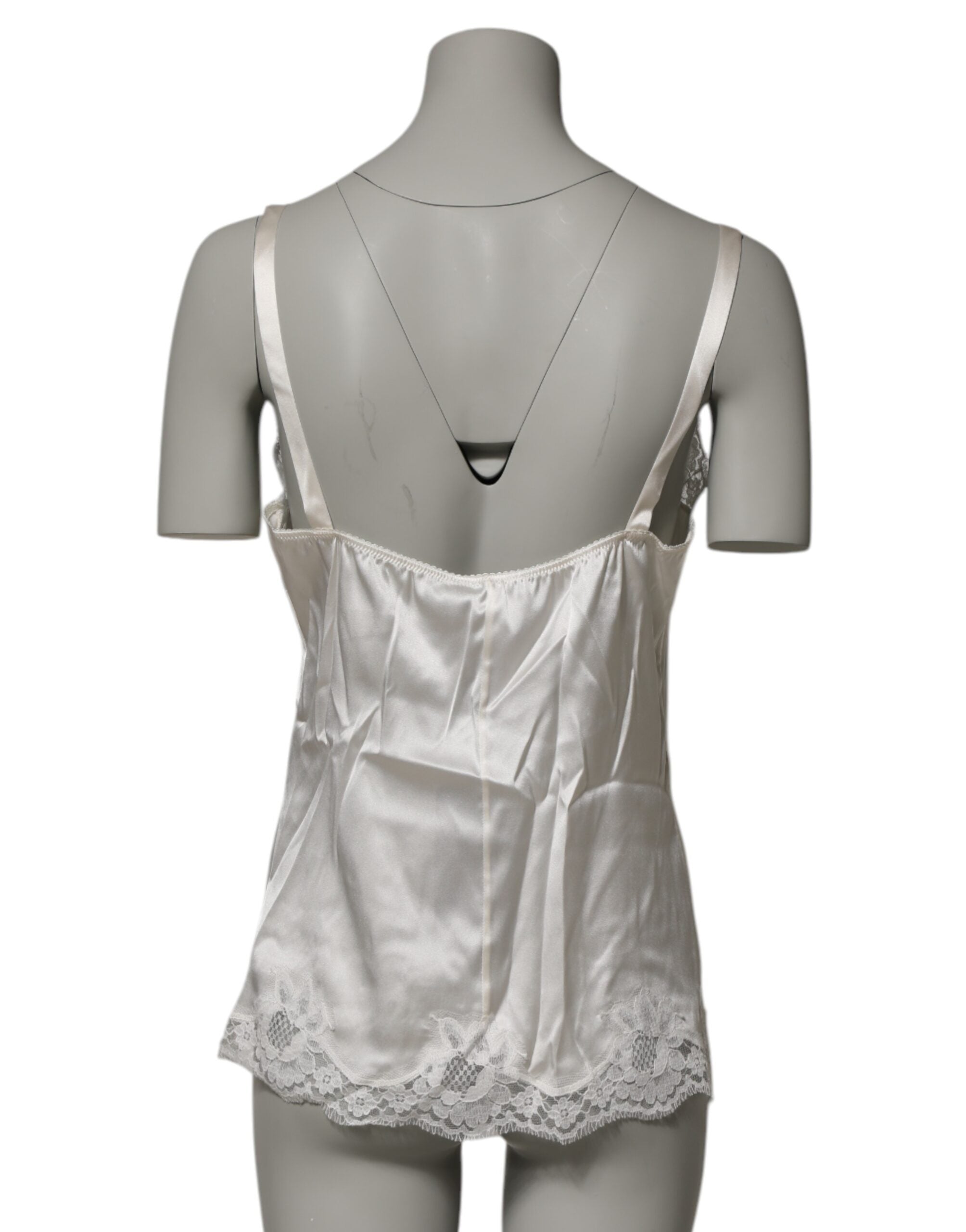 Dolce & Gabbana Off White Floral Lace Tank Lingerie Top Women's Underwear