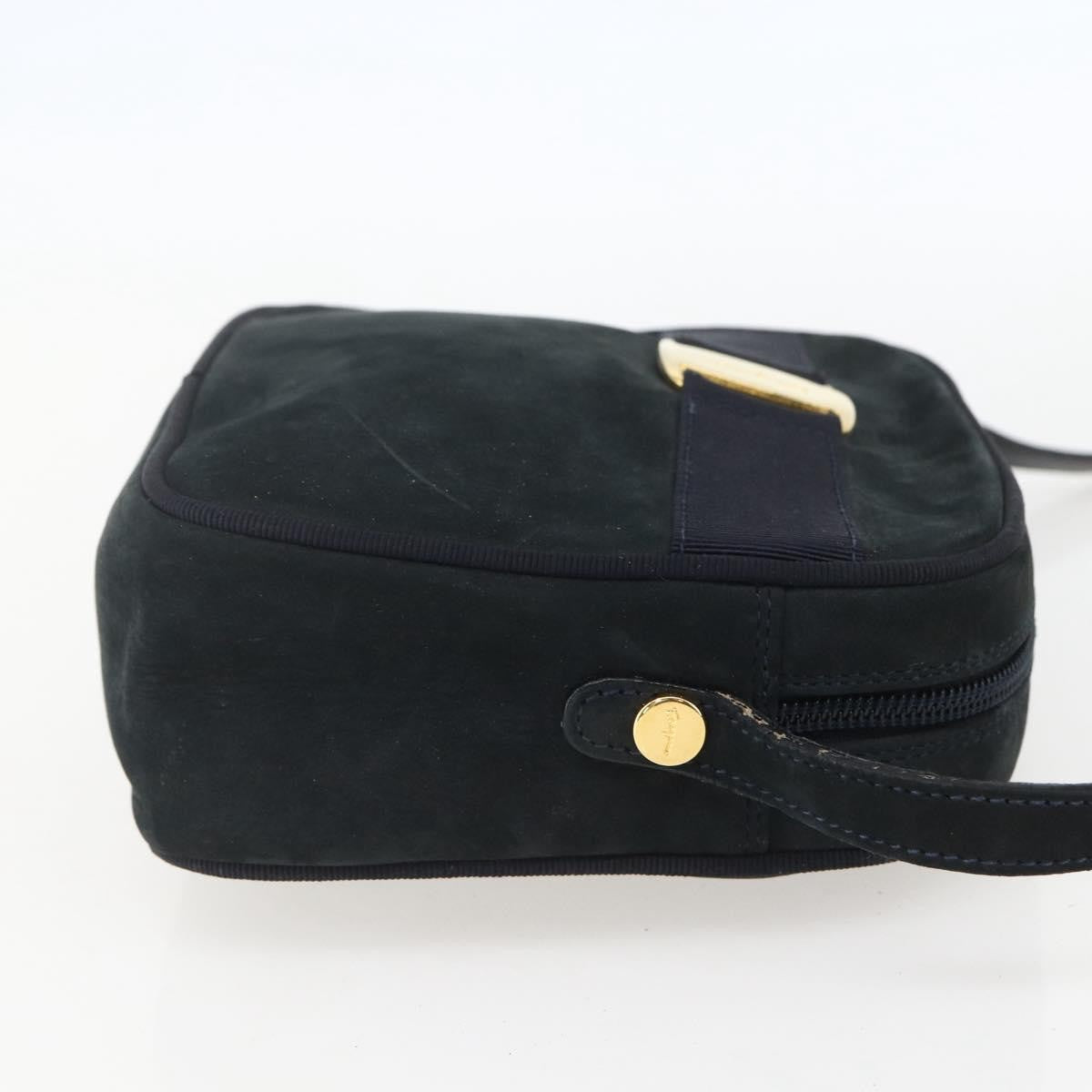 Salvatore Ferragamo Vala Suede Navy Suede Shoulder Bag Bag (Pre-Owned)