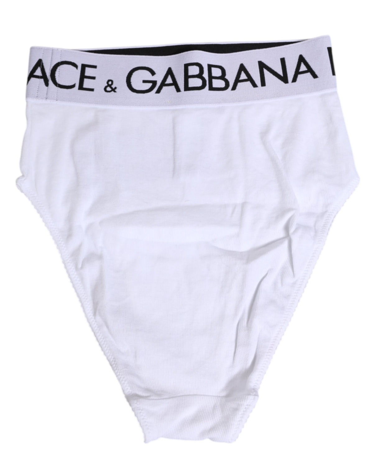 Dolce & Gabbana White Cotton Stretch High Waist Panty Women's Underwear (Pre-Owned)