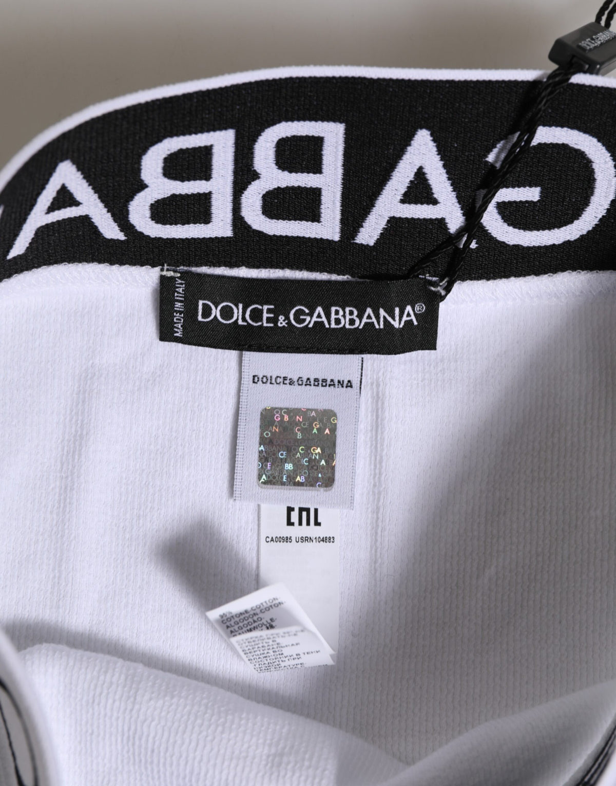 Dolce & Gabbana White Cotton Stretch High Waist Panty Women's Underwear (Pre-Owned)