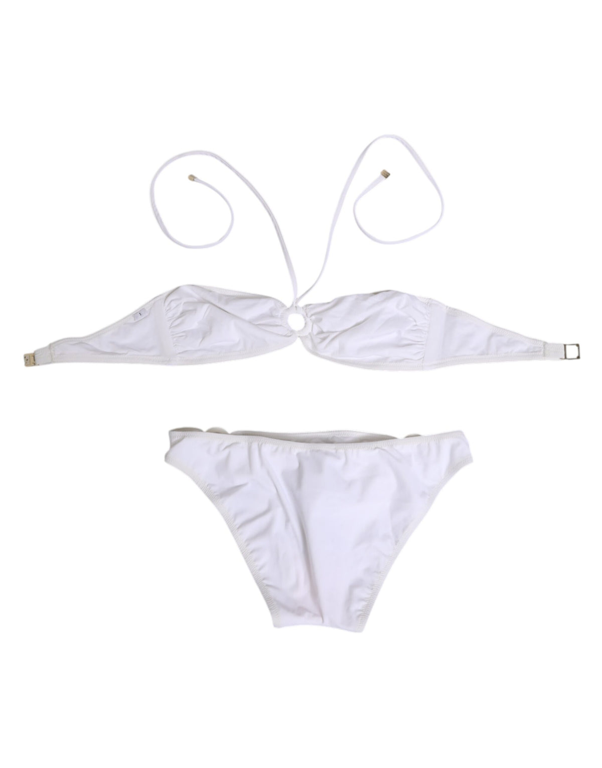 Dolce & Gabbana White Logo Swimsuit 2 Piece Top Bottom Women's Swimwear